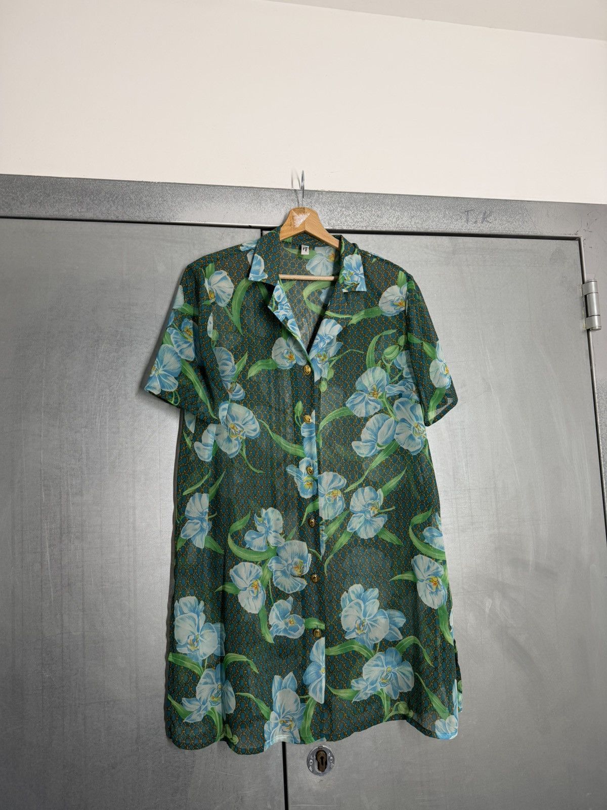 Christian Dior Monsieur Christian Dior Floral Overprinted Transparent Shirt Size L / US 10 / IT 46 - 7 Thumbnail
