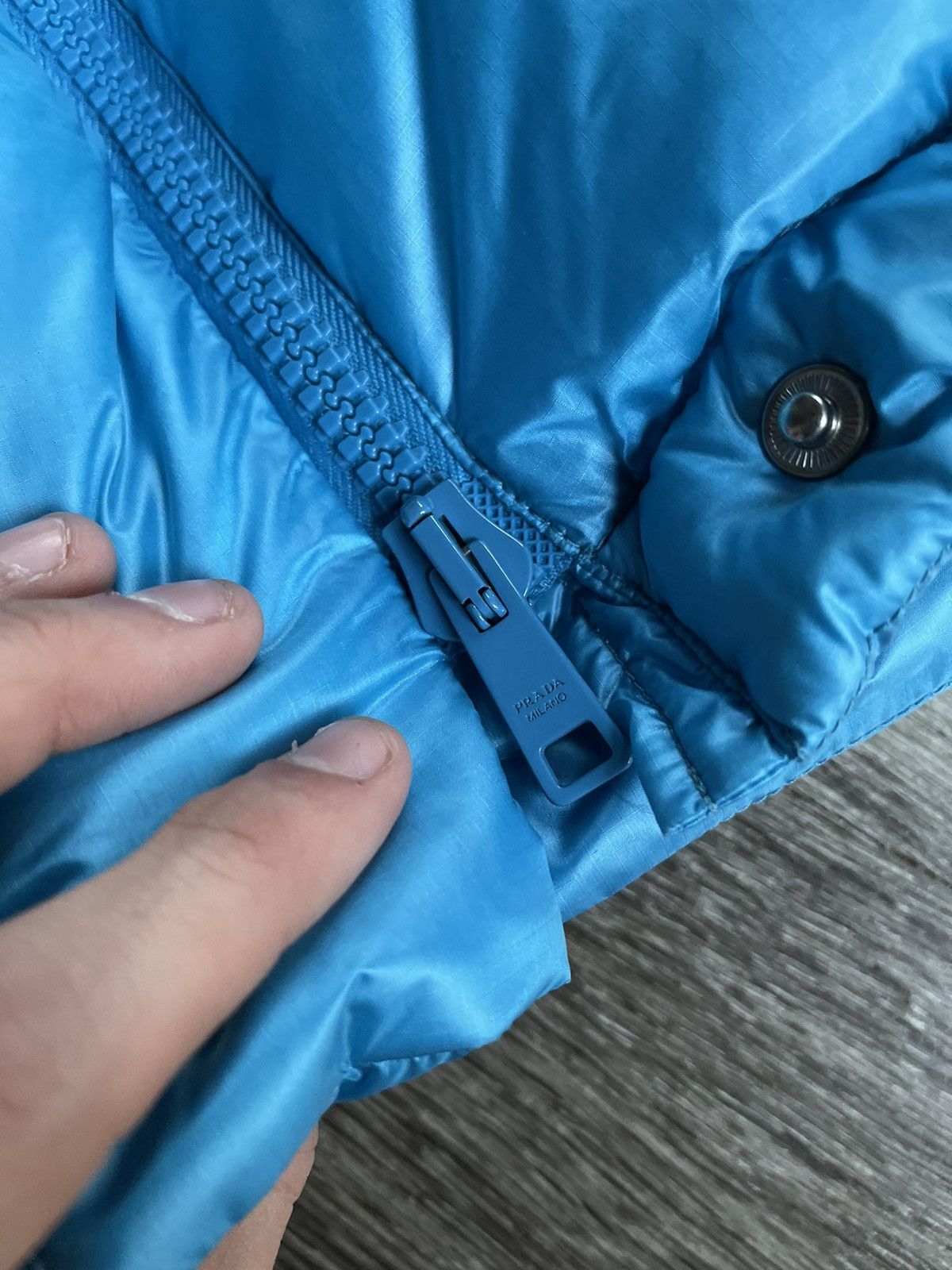 Prada NEW Prada Blue Anice Piumino Feathered Hooded Puffer Jacket Size US XS / EU 42 / 0 - 6 Thumbnail