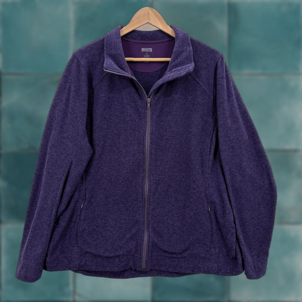 Duluth Trading Company Duluth Frost Lake Fleece Full Zip Jacket Womens 1X Purple Casual Layer Outdoors Size XL / US 12-14 / IT 48-50 - 1 Thumbnail