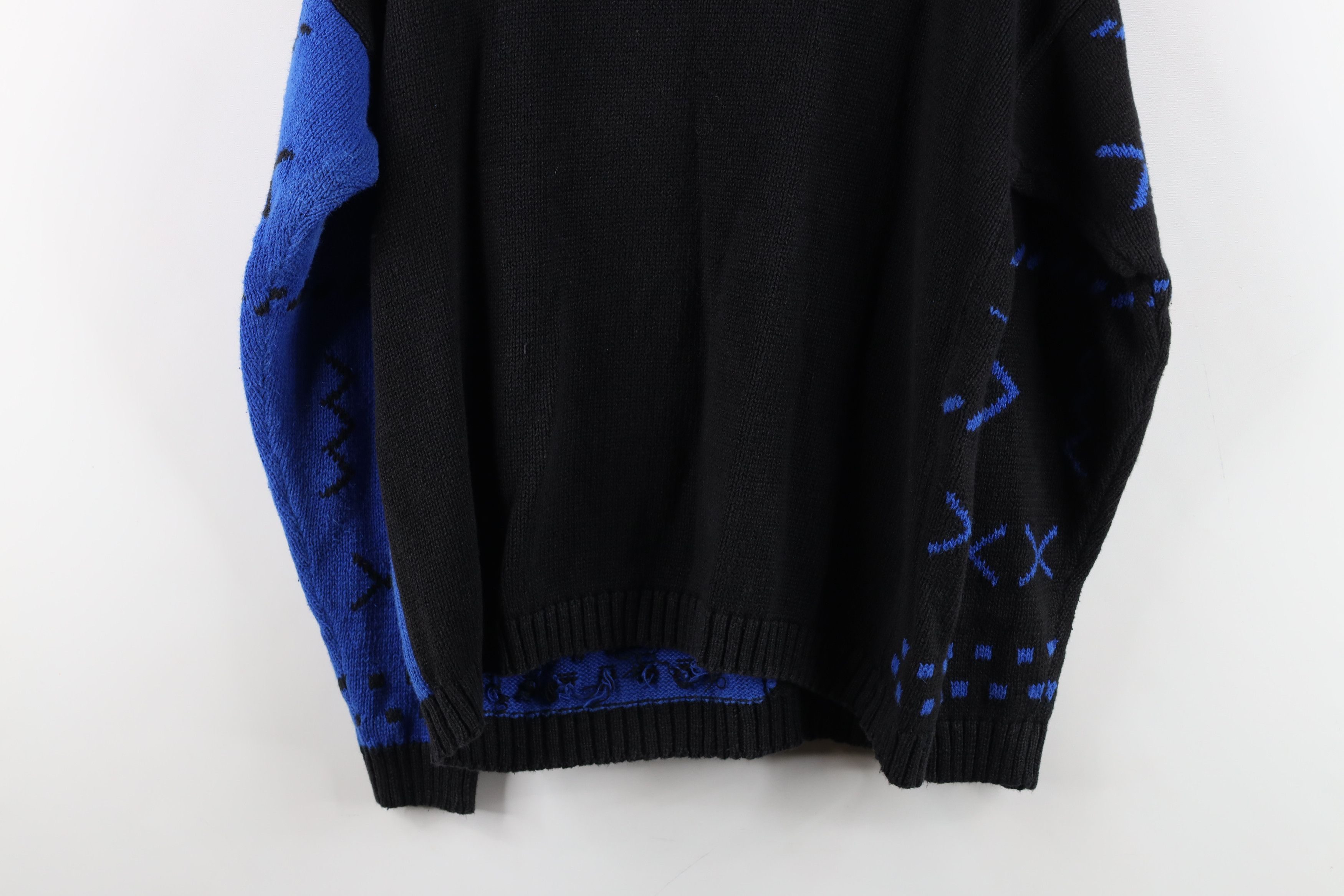 Vintage Vintage 90s Streetwear Geometric Knit Mock Neck Sweater Size M / US 6-8 / IT 42-44 - 14 Thumbnail