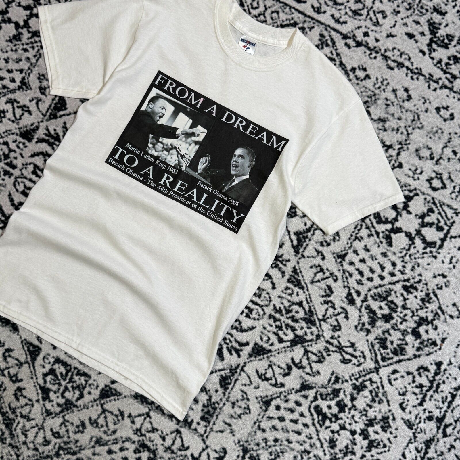 Vintage Vintage White Cotton T-Shirt Size S Martin Luther King Obama Size US S / EU 44-46 / 1 - 2 Thumbnail