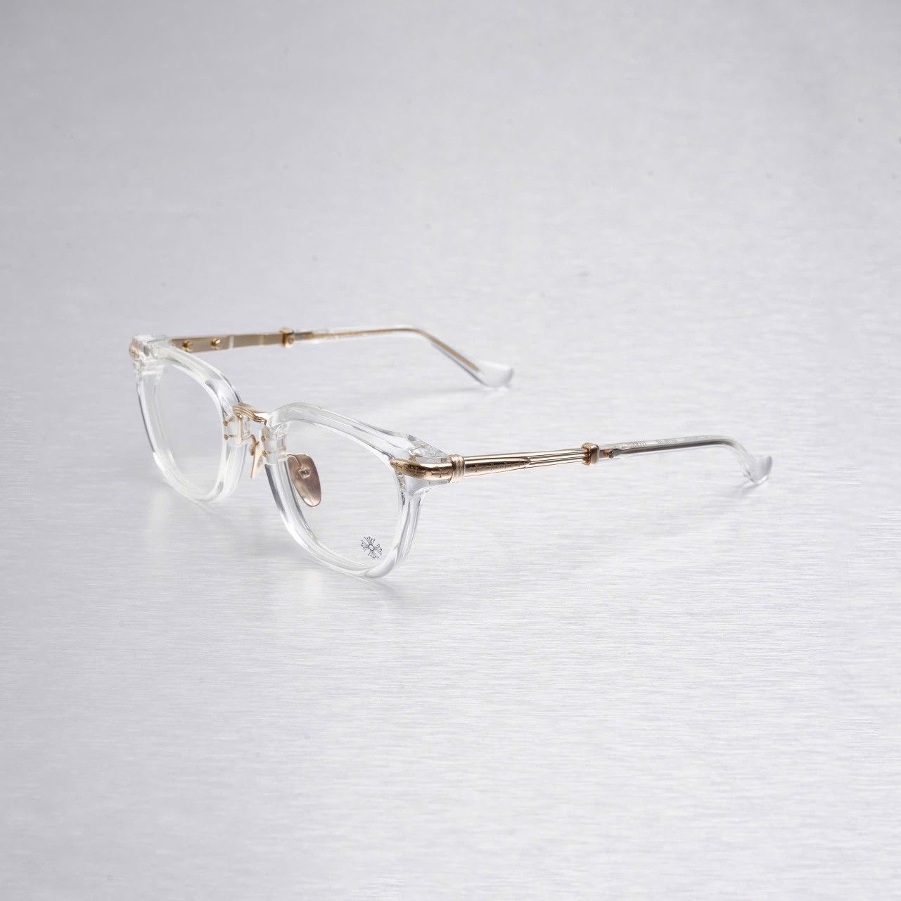 CHROME HEARTS TITANASLUVR CRYSTAL/GOLD PLATED GLASSES