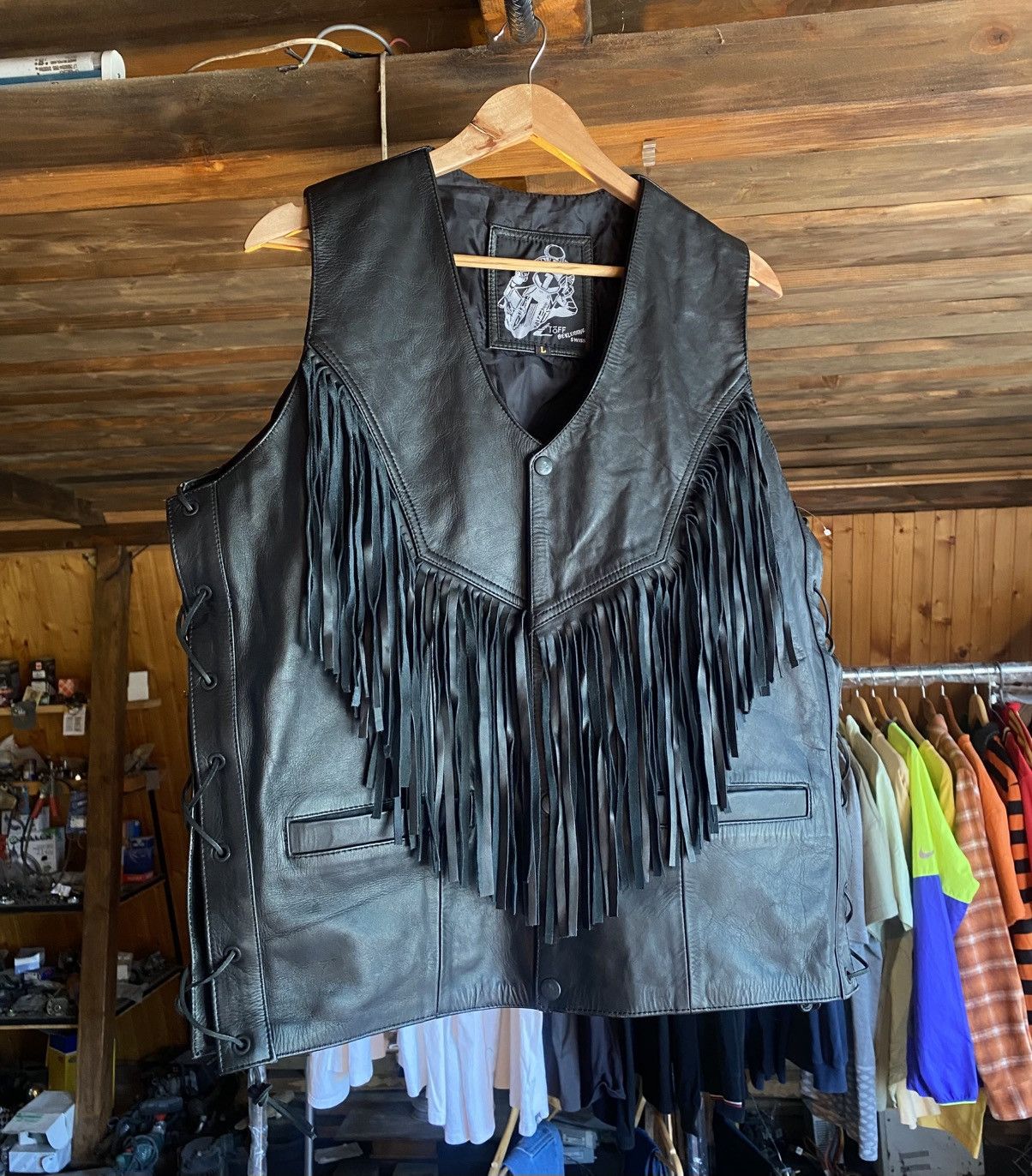 Cowboy Equipment Vintage 90s Biker Heavy Leather vest Cowboy Marlboro Size US L / EU 52-54 / 3 - 1 Thumbnail