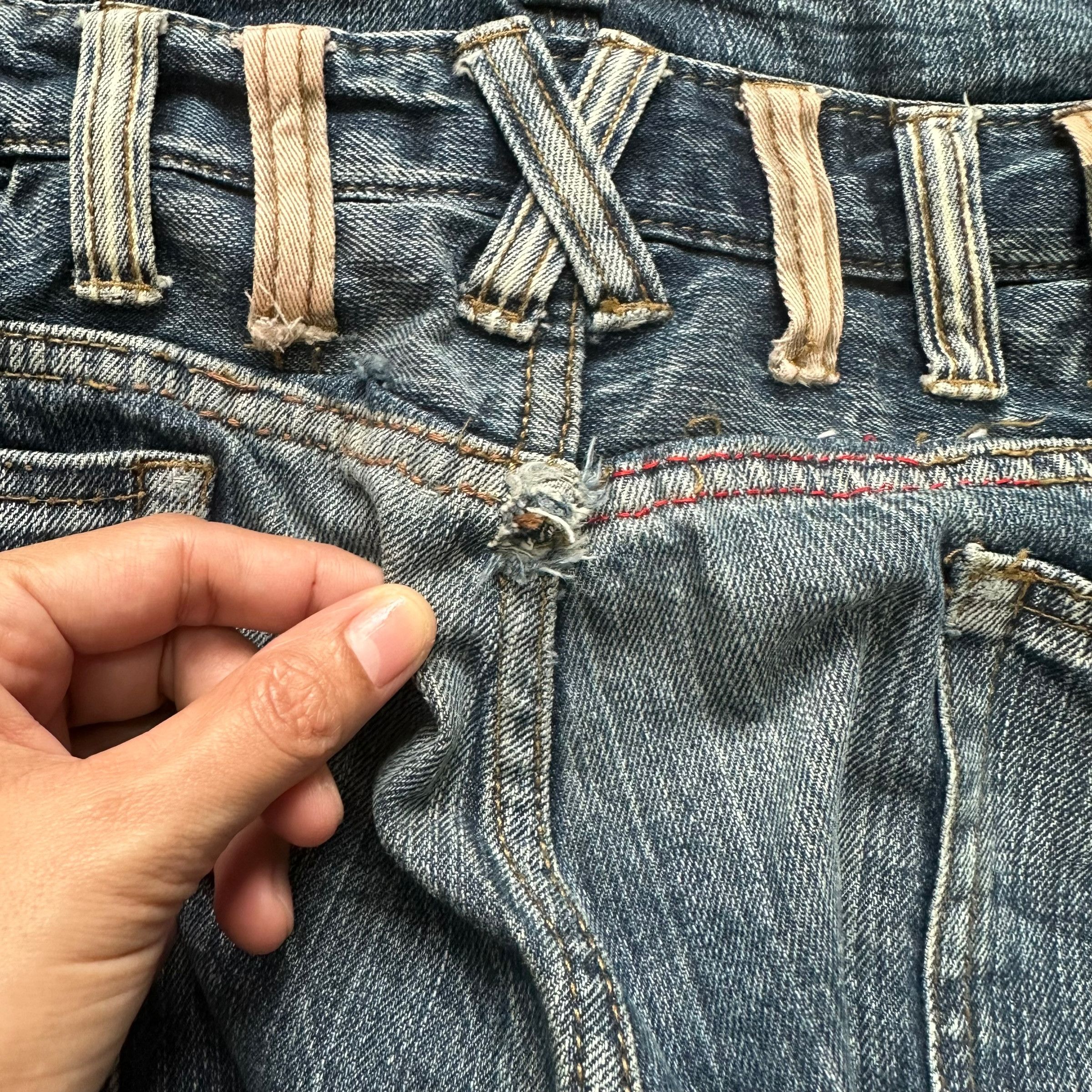 Japanese Brand DOMINATE Handcraft Jeans Double Waist Denim Pant #9108-57 Size US 34 / EU 50 - 13 Thumbnail