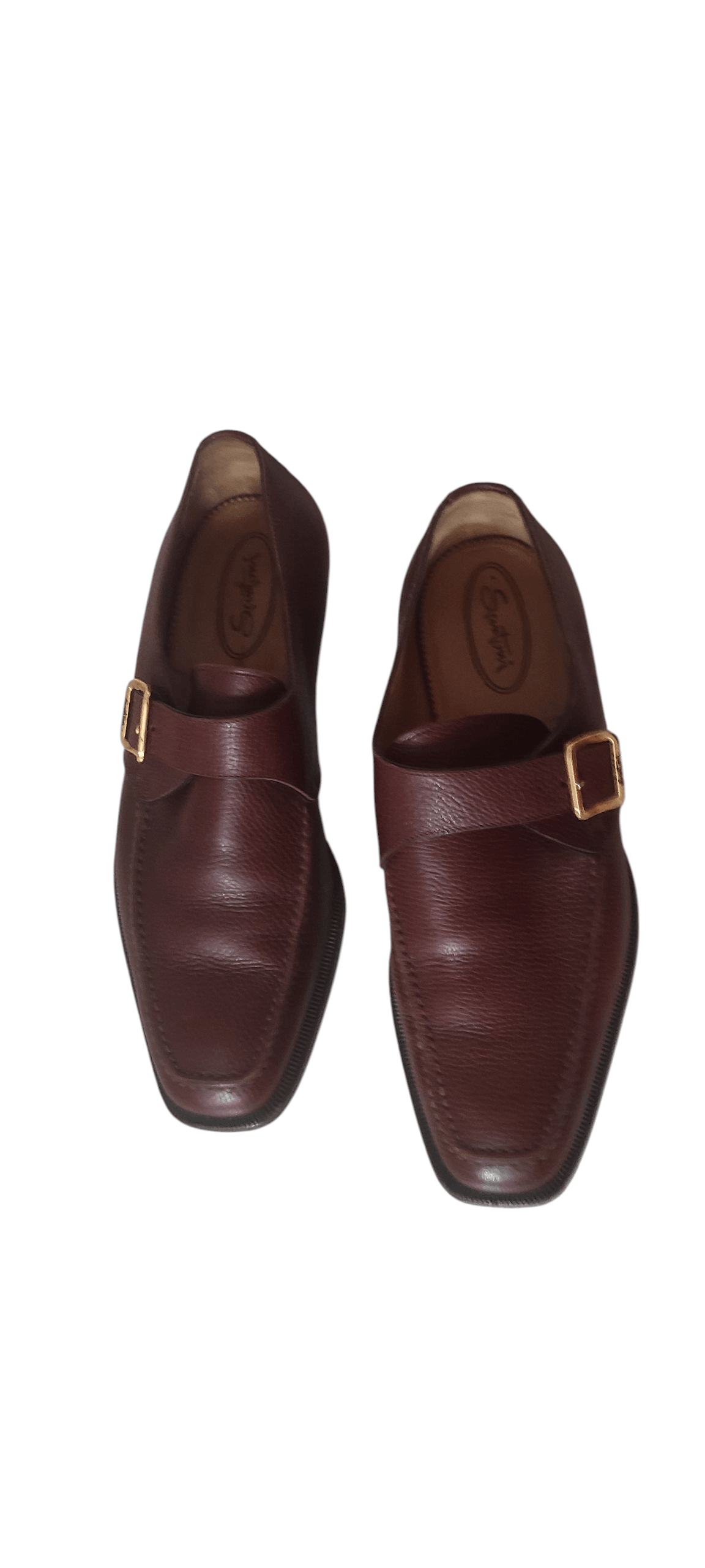 Santoni Santoni Strap Brown Leather Slip On Dress Shoes Size US 8.5 / EU 41-42 - 2 Thumbnail