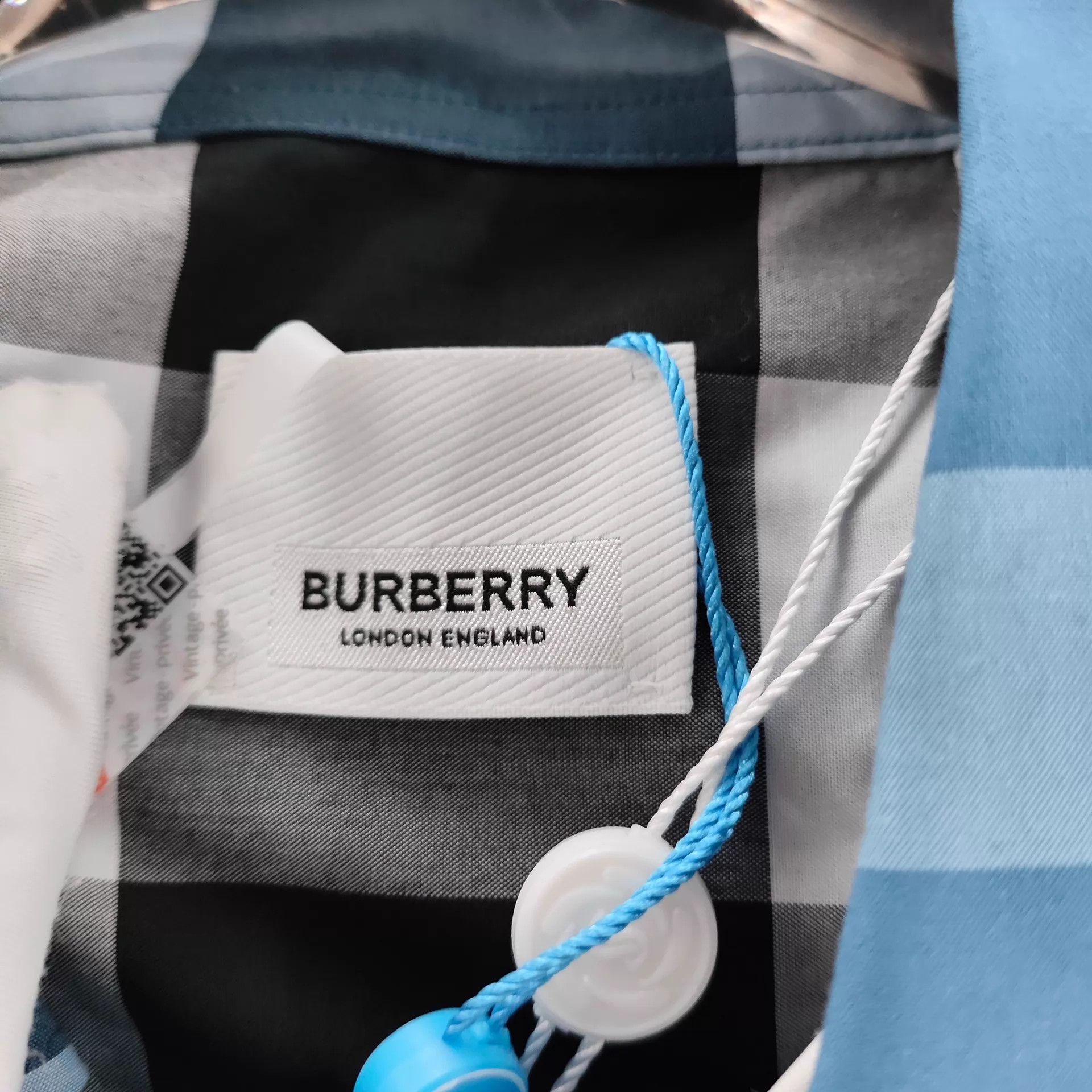 Burberry Burberry Men's Blue Check Collared Shirt 180 Size US S / EU 44-46 / 1 - 8 Thumbnail