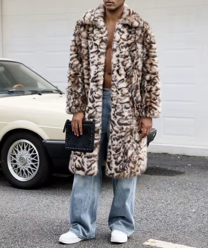 Vintage Leopard Fur Midi Y2K Vintage Style Warm Coat Jacket Size US L / EU 52-54 / 3 - 2 Thumbnail