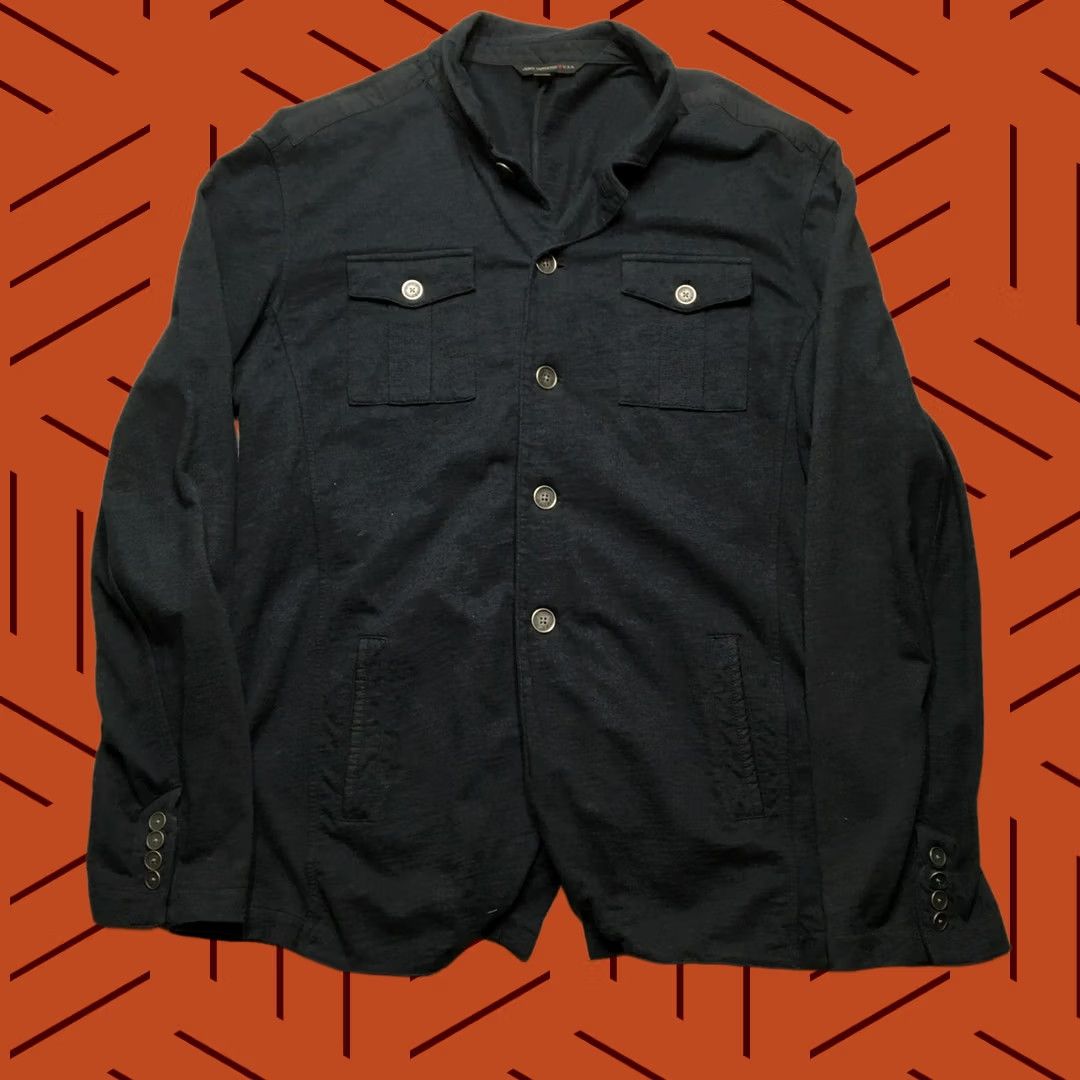 John Varvatos John Varvatos Field Coat Jacket Mens XL Navy Blue Button Cotton Military Army Outdoor Shirt Size US XL / EU 56 / 4 - 1 Thumbnail