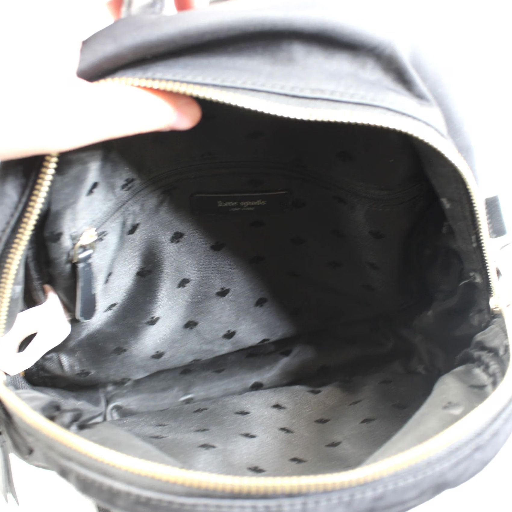 Vintage Kate Spade Backpack Women Small Black Nylon Gold Zip Casual Travel Wallet Size ONE SIZE - 6 Thumbnail