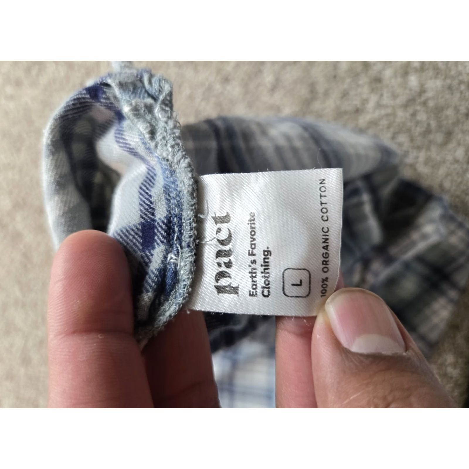 Vintage Pact Shirt Womens Small Plaid Button Up Relaxed Fit Short Sleeve Cotton Size L / US 10 / IT 46 - 5 Thumbnail