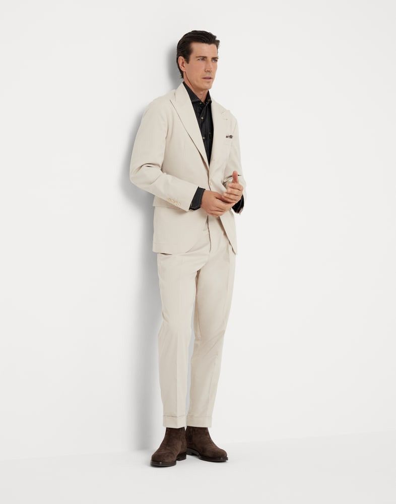 Brunello Cucinelli o1w1db10825 Suit-Type Jacket in Beige Size US L / EU 52-54 / 3 - 3 Thumbnail