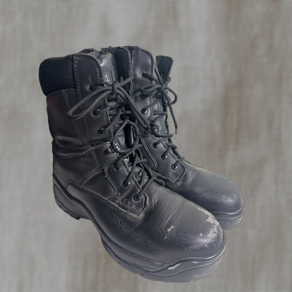 Vintage 5.11 Tactical ATAC Shield 8" Side Zip Comp. Toe Boot 12003 Black Size 10 Men Leather Zipper Combat Round Toe Lace Up M Size US 10 / EU 43 - 1 Thumbnail