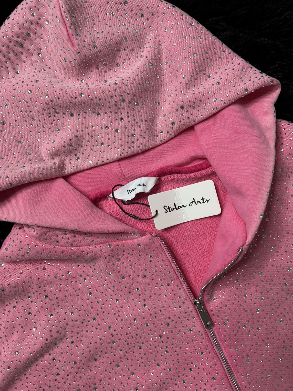 Other Pink Stolen Arts Rhinestone Hoodie Size US L / EU 52-54 / 3 - 2 Thumbnail