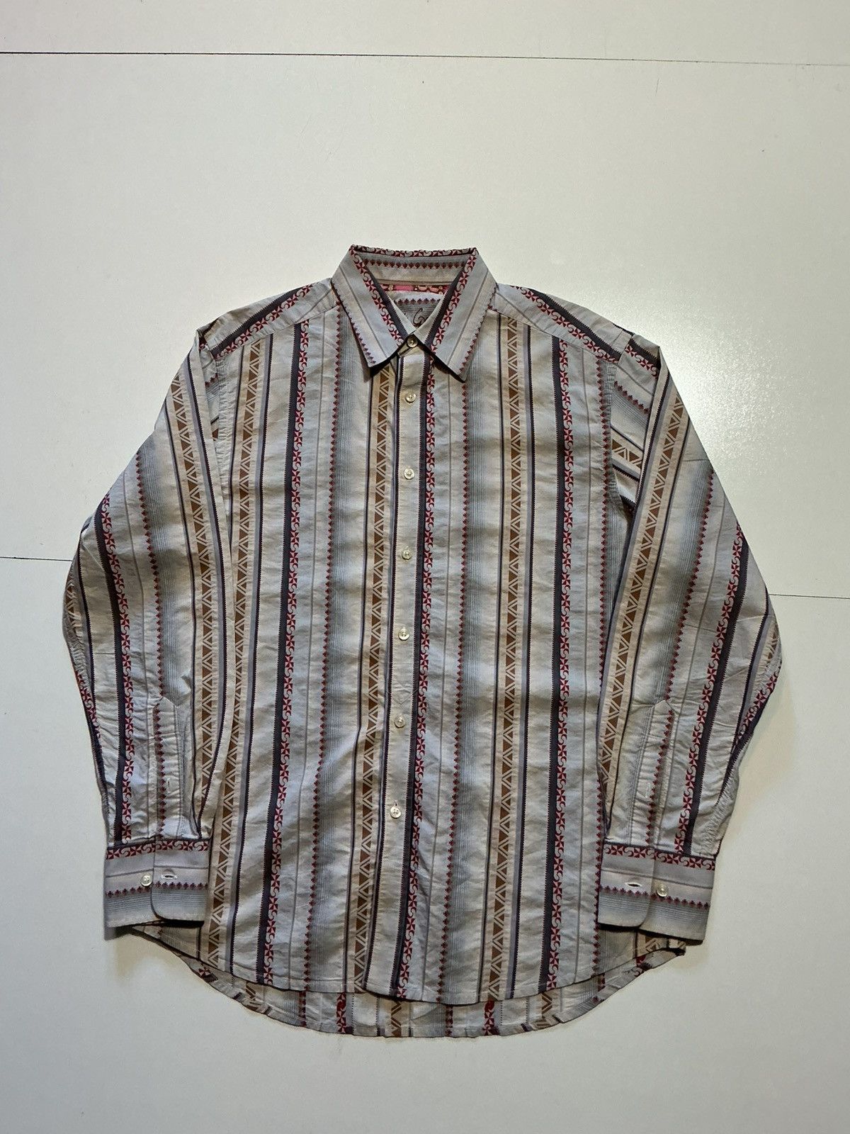 Robert Graham Robert Graham Southwestern Multicolor Striped Button Shirt Size US M / EU 48-50 / 2 - 1 Thumbnail
