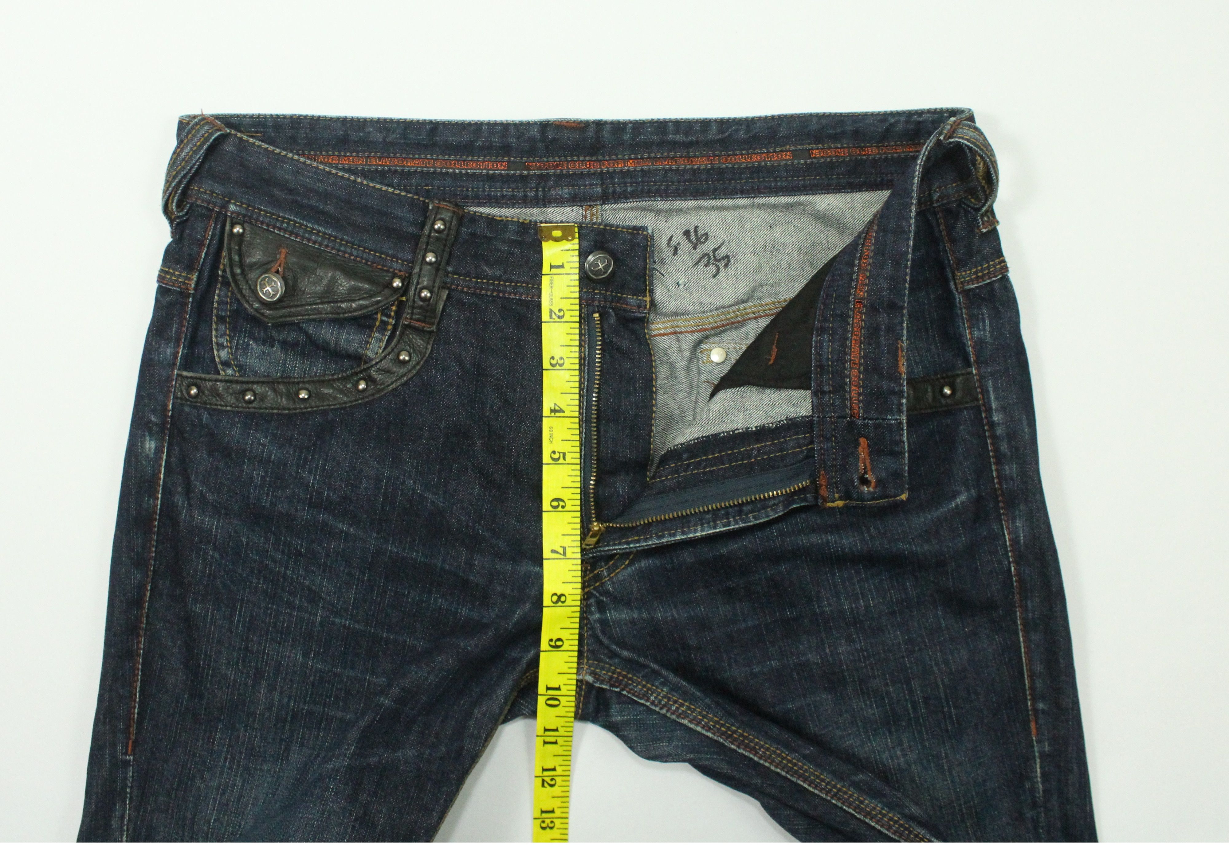 Japanese Brand Leather Pocket Laced Spiral Cut NICOLE CLUB FOR MEN Denim Size US 34 / EU 50 - 23 Thumbnail