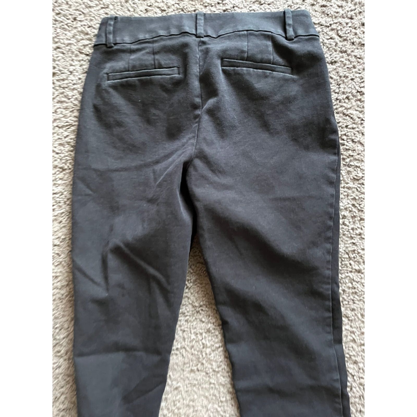 Loft VINTAGE LOFT Womens Cropped Pants Sz 0 Mid Rise Black Cotton Blend 24.5 Inseam Casual Style Women Size 25" / US 0 / IT 36 - 4 Thumbnail
