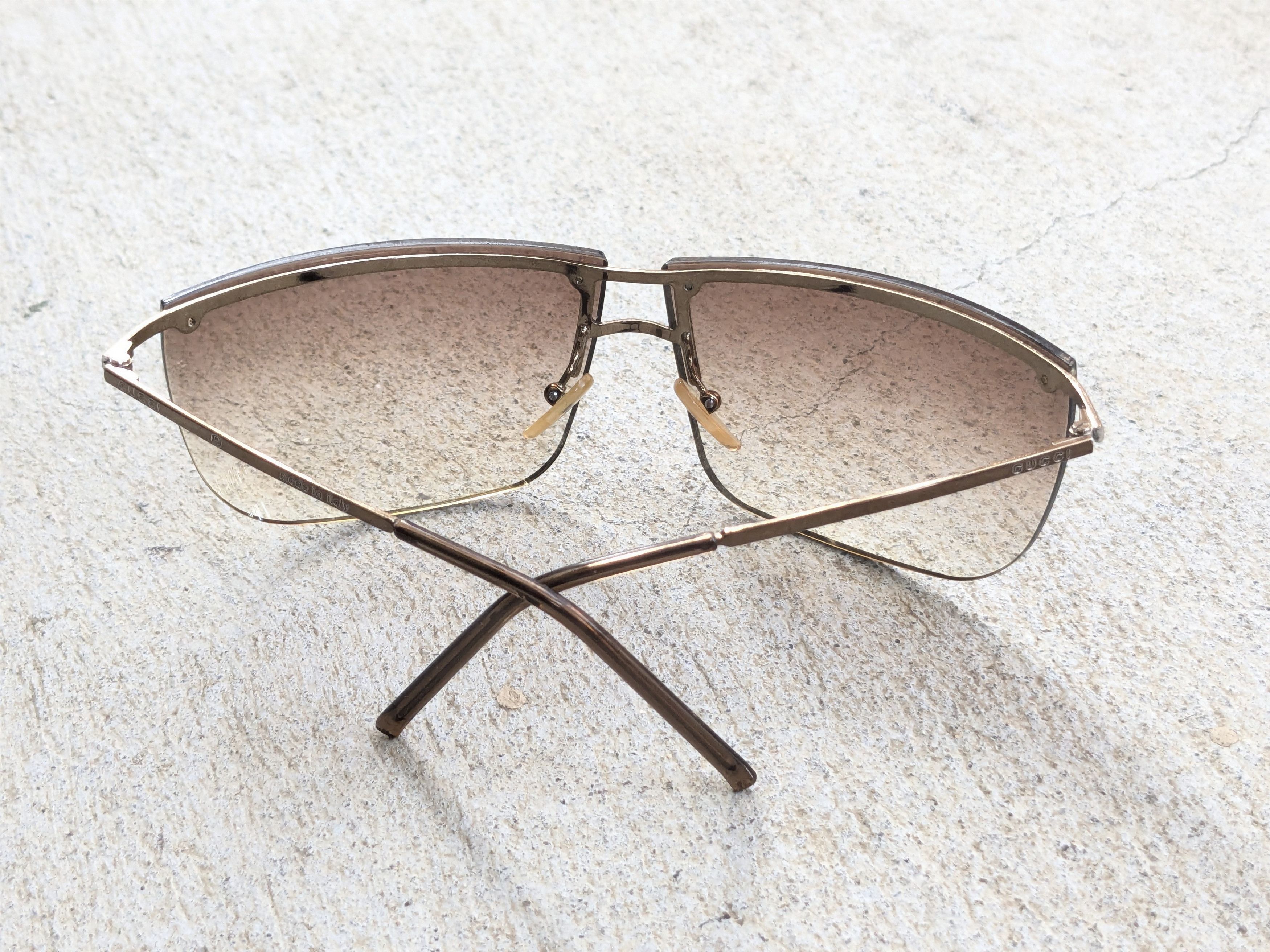 Gucci Gucci Sunglasses GG2652/S Brown Gold Y2K Frameless Size ONE SIZE - 12 Thumbnail