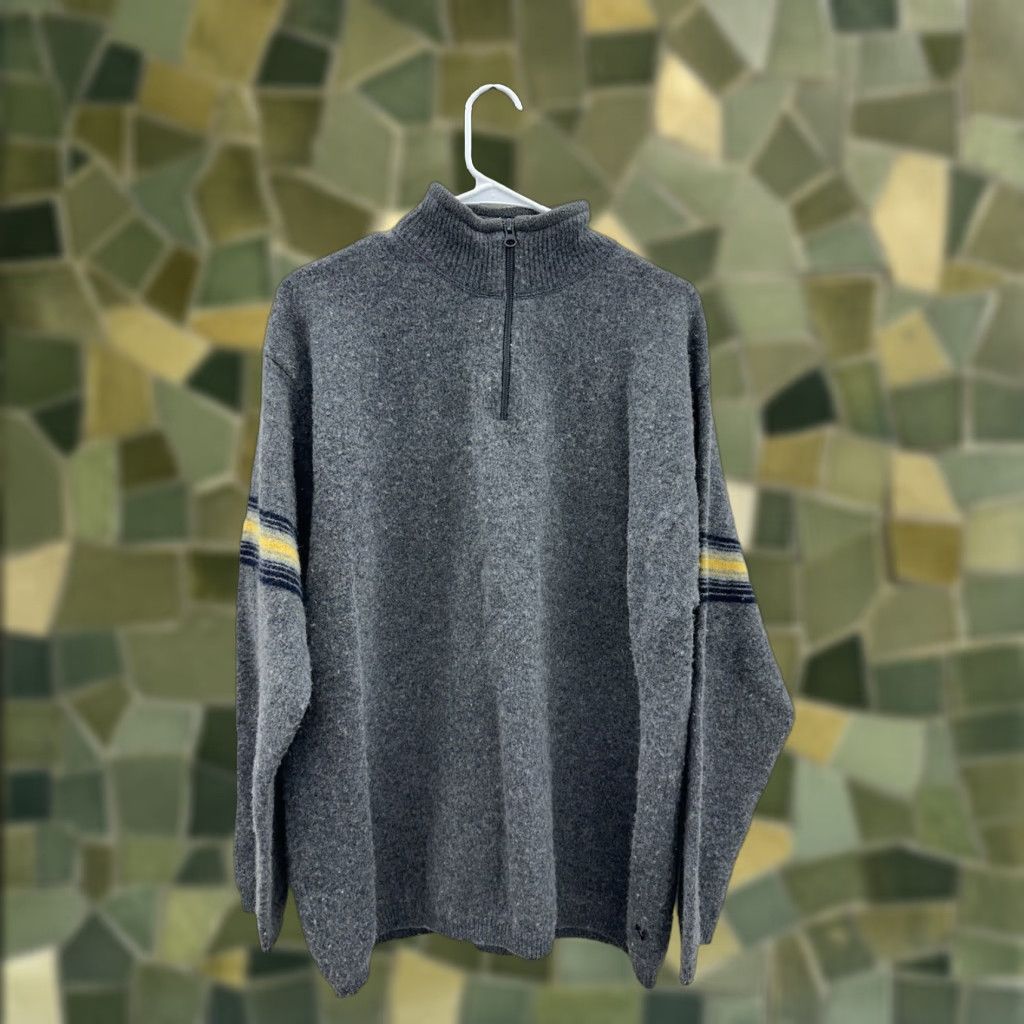 American Eagle Outfitters VINTAGE American Eagle Outfitters Sweater XL Gray 1/4 Zip Lambswool Mock Neck Pullover Men’s Size US XL / EU 56 / 4 - 1 Thumbnail