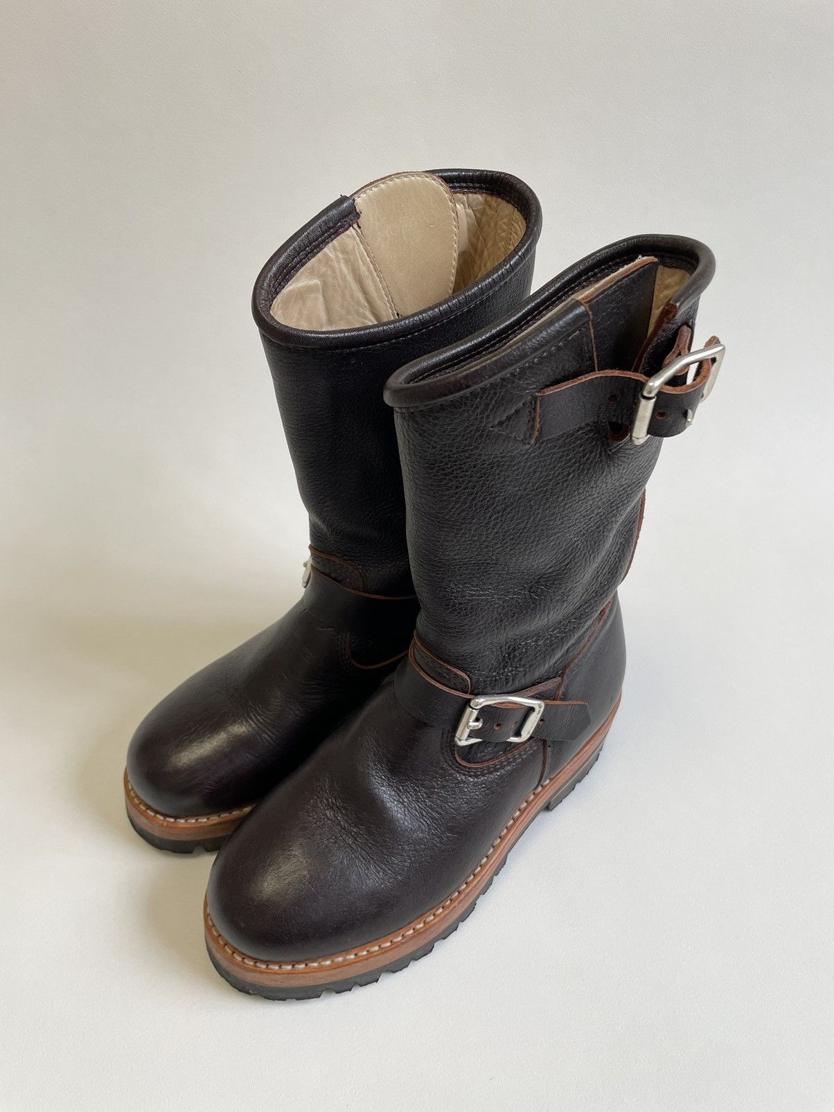 DENIM TEARS × Our Legacy ‘Corrall’ Oxblood Leather Engineer Boots Size US 9 / IT 39 - 6 Thumbnail
