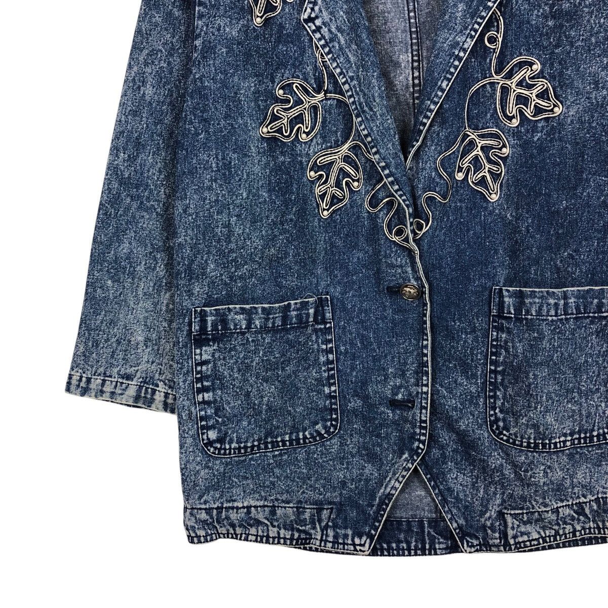 Japanese Brand 📌Vintage Denim Jacket Mireille Embroidery Issey Miyake Size US L / EU 52-54 / 3 - 5 Thumbnail