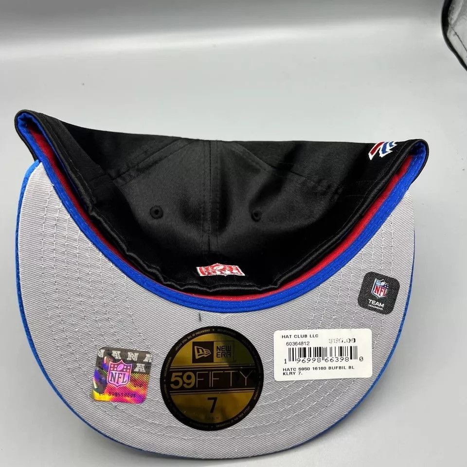 New Era Buffalo Bills Hat Men 7 59Fifty New Era NFL Fitted Hat Club Size ONE SIZE - 6 Thumbnail