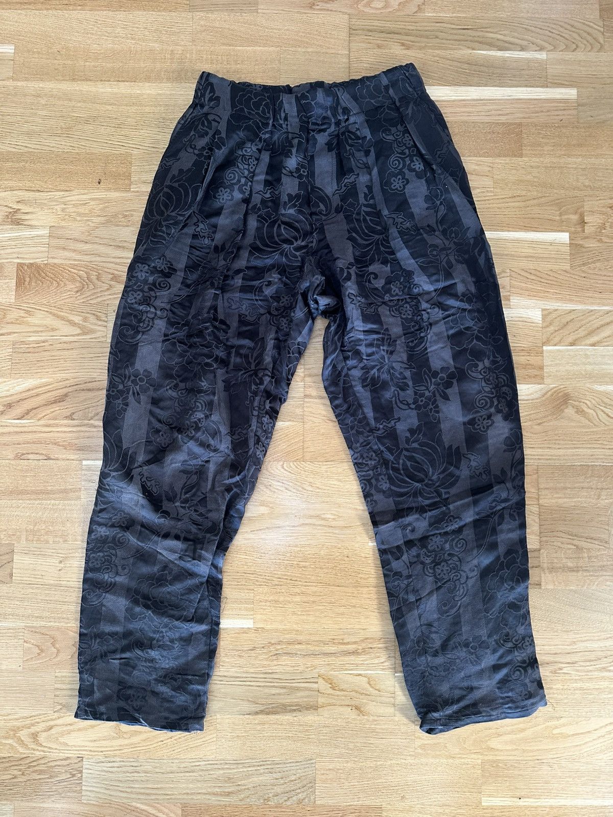 Haider Ackermann Brown Floral Elastic Waist Pants Size US 32 / EU 48 - 3 Thumbnail