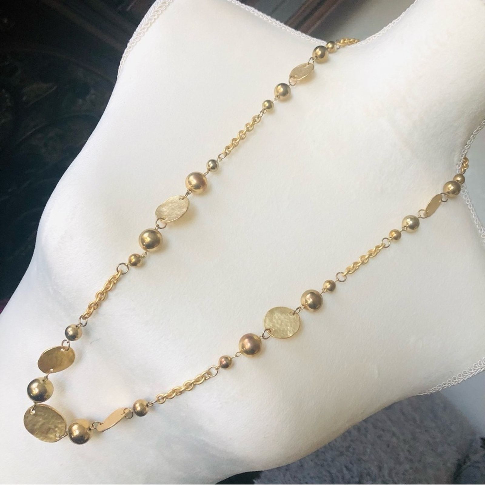 Vintage Vintage 90s gold plated ball and disc necklace Size ONE SIZE - 1 Thumbnail