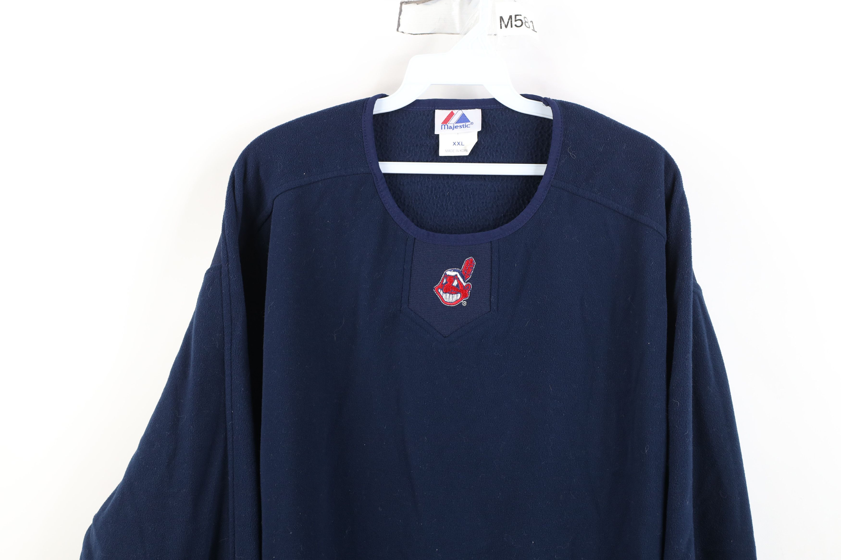 Majestic Vintage 90s Majestic Cleveland Baseball Fleece Sweater Size US XXL / EU 58 / 5 - 2 Thumbnail