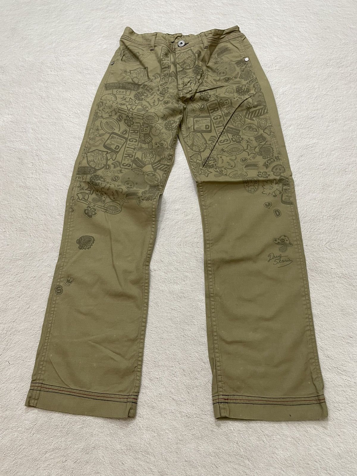 Japanese Brand 2000s Vintage Graphic Utility Pants All Over Print Y2K Size US 32 / EU 48 - 1 Thumbnail