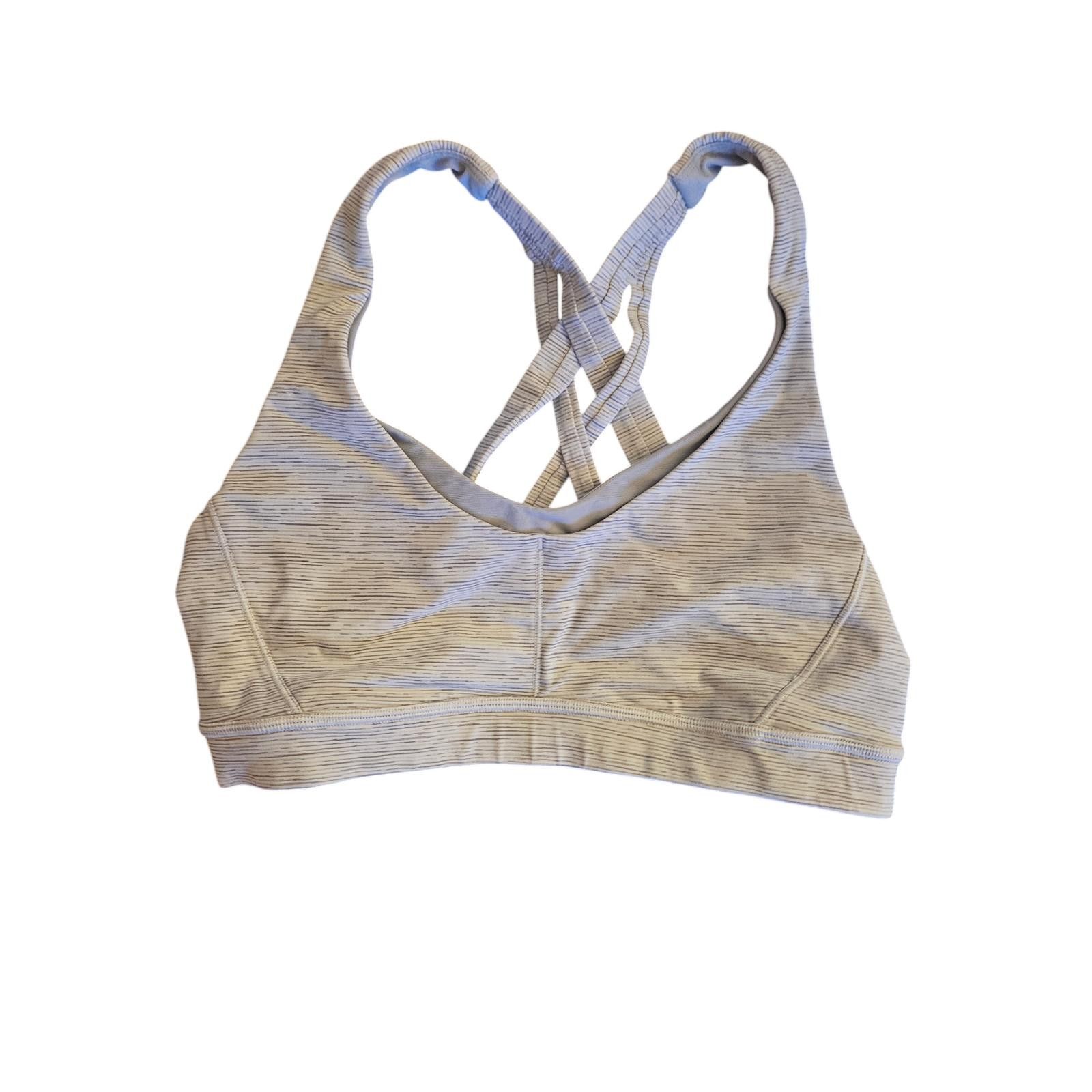 Designer Lululemon Sports Bra w? Crossback Sz 6 + Bonus Shopping Bag Size ONE SIZE - 1 Thumbnail