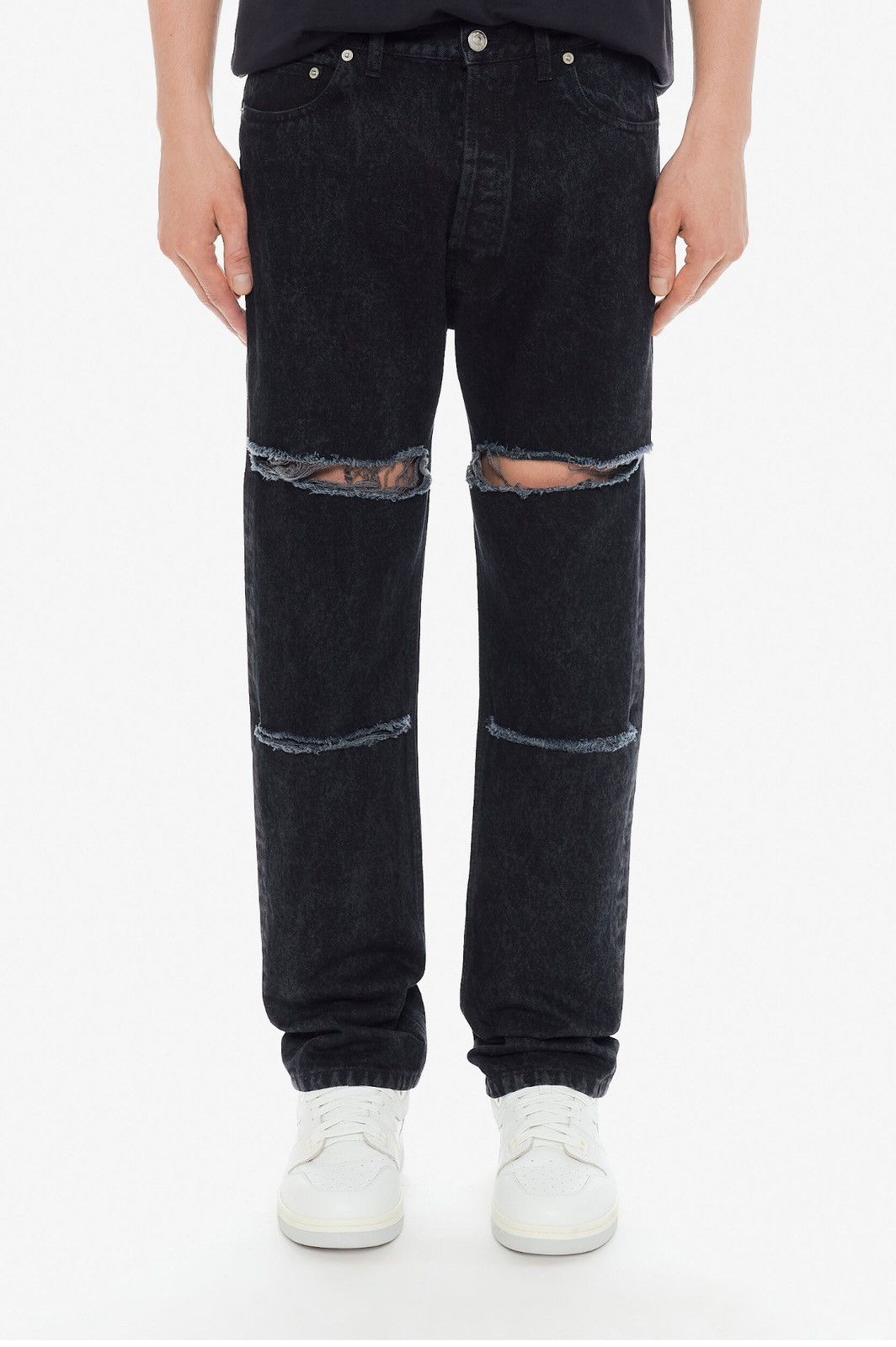 Marni Last Size Marni Black Marble-Dyed Five Pocket Jeans Size US 31 - 1 Thumbnail