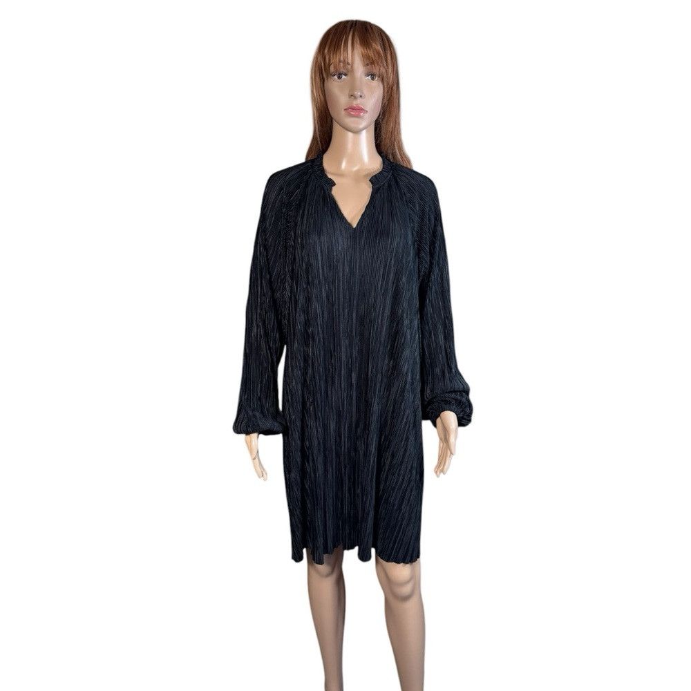 Banana Republic NWT New $119 Banana Republic Plisse Swing Black Long Sleeve Size M / US 6-8 / IT 42-44 - 2 Thumbnail