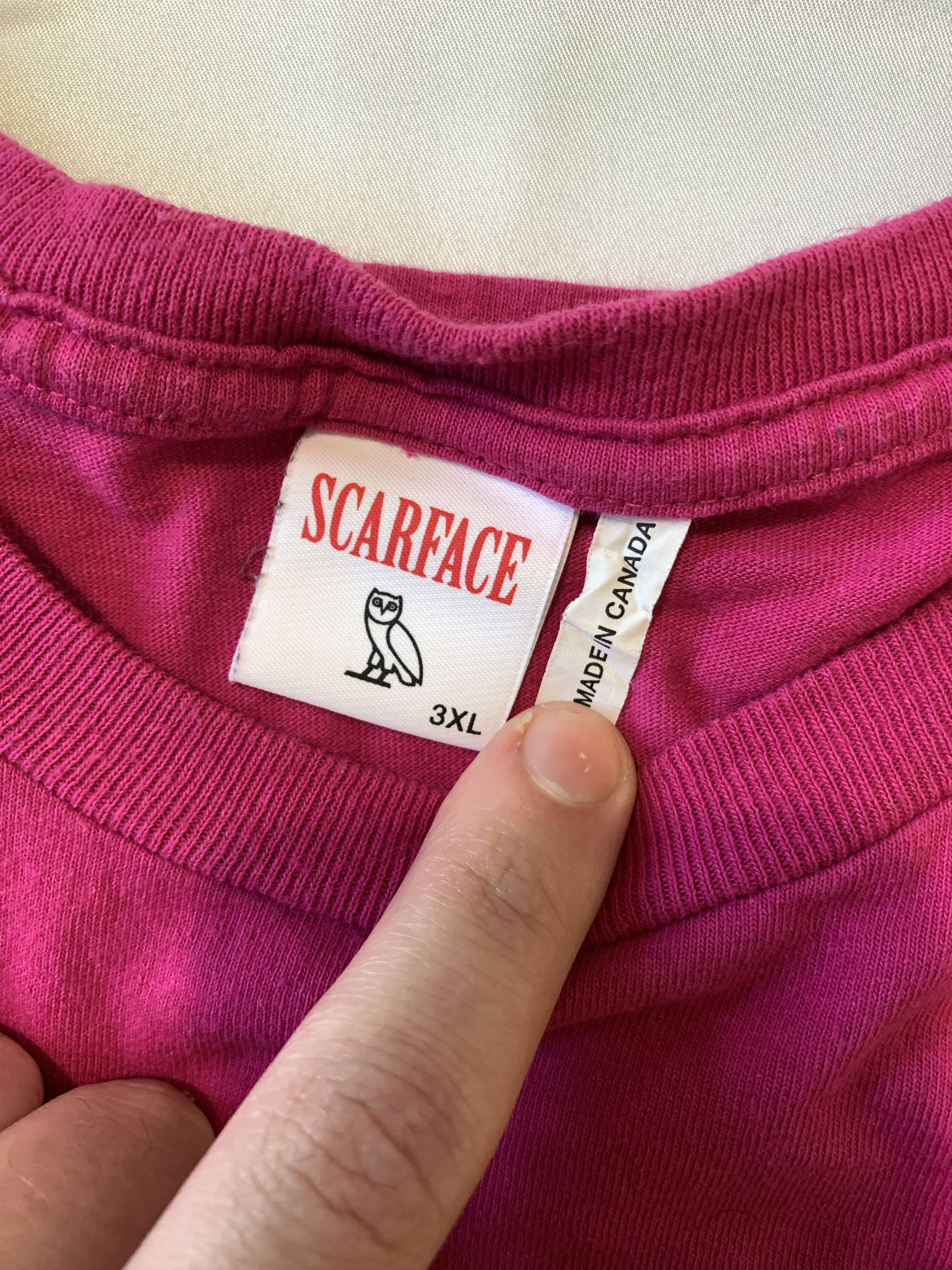 Drake OVO X SCARFACE TEE T-SHIRT FUCHSIA PINK - XXXL Size US XXL / EU 58 / 5 - 7 Thumbnail