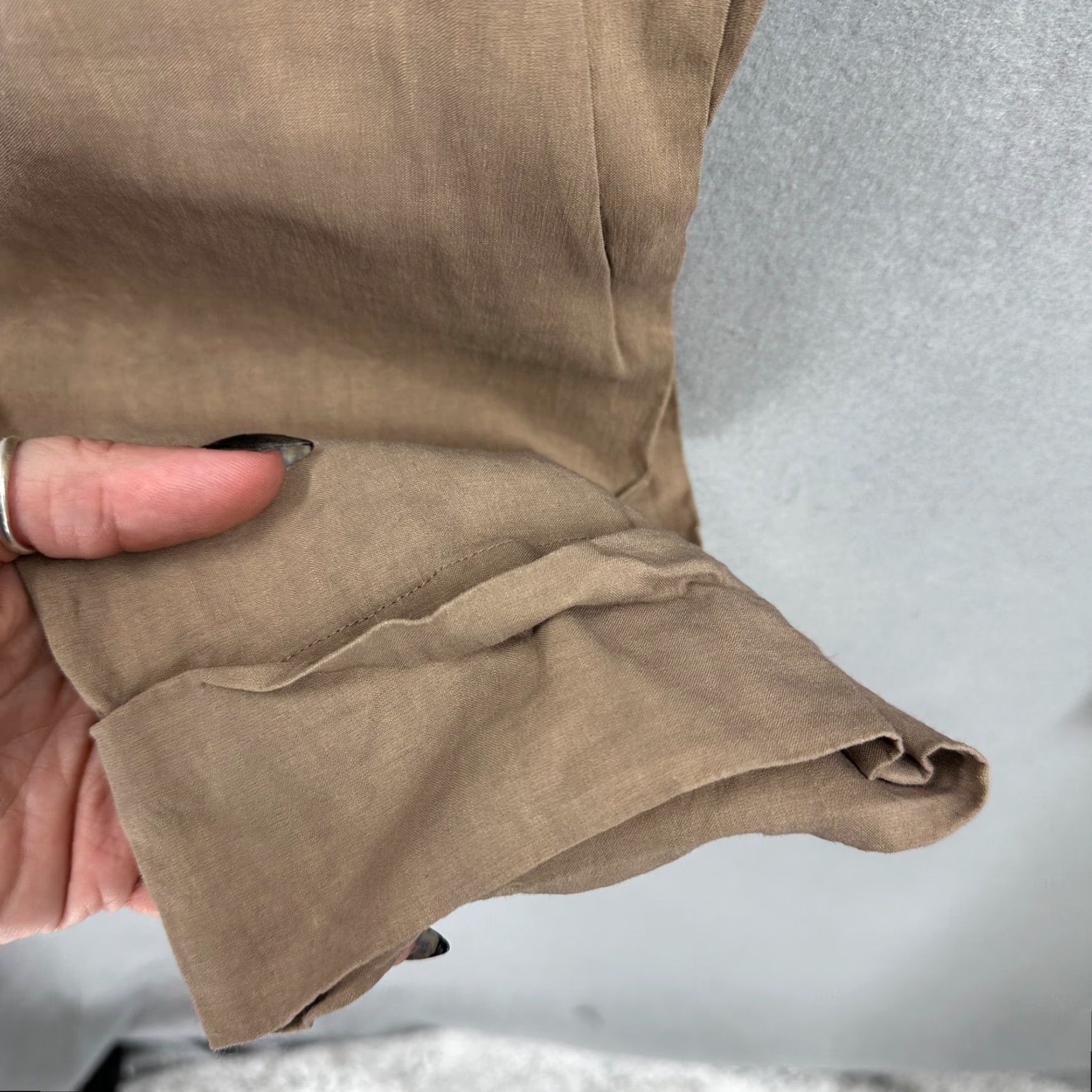 Eileen Fisher Eileen Fisher Pants Womens S Linen Viscose Flat Front Beige Cropped Cuffed Side Zip Classic Straight Knit 0 Size 28" / US 6 / IT 42 - 7 Thumbnail