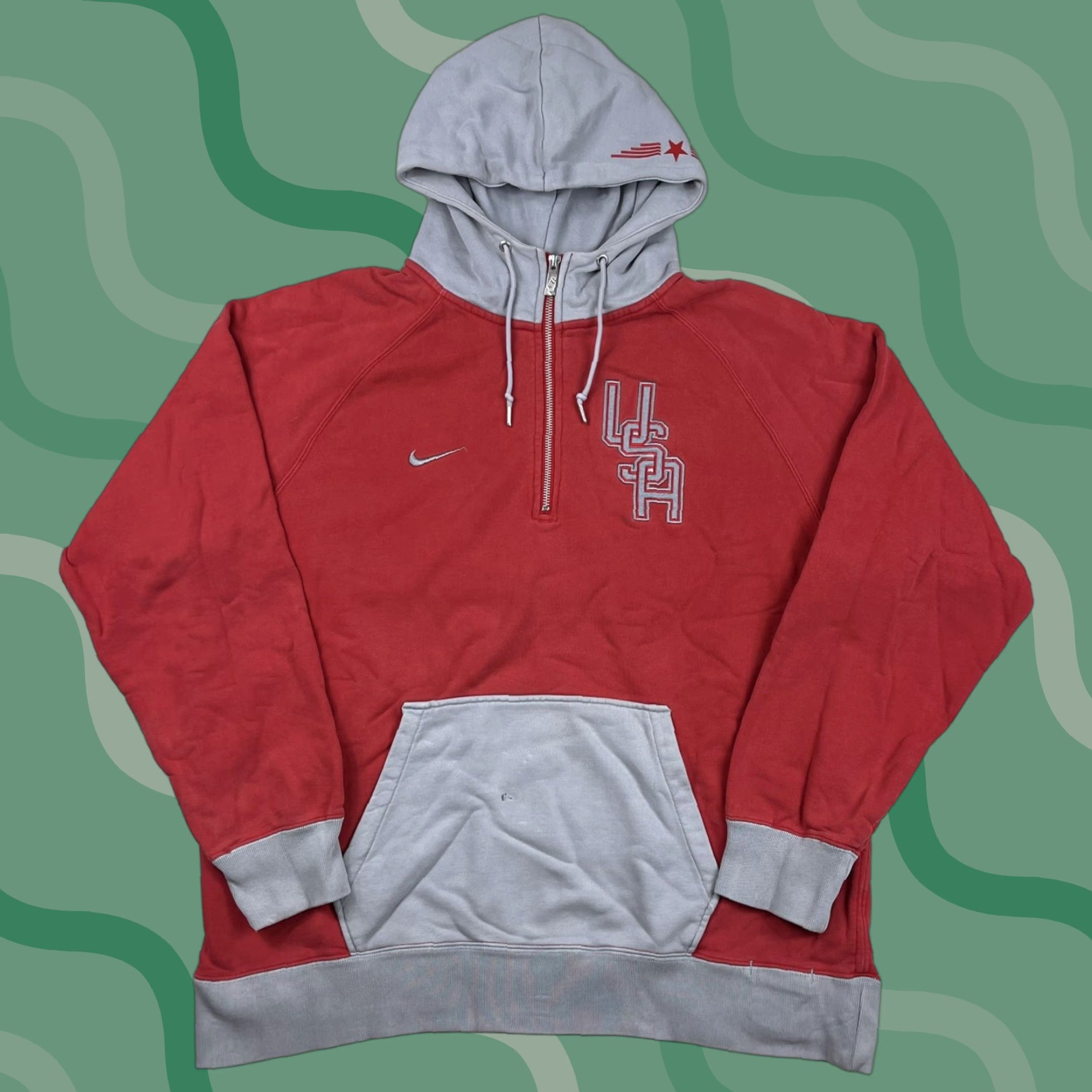 Nike VINTAGE Nike Team USA Hoodie Mens Sweatshirt Soccer Futbol Olympic Swoosh XL Red Humble Detected Size US XL / EU 56 / 4 - 1 Thumbnail