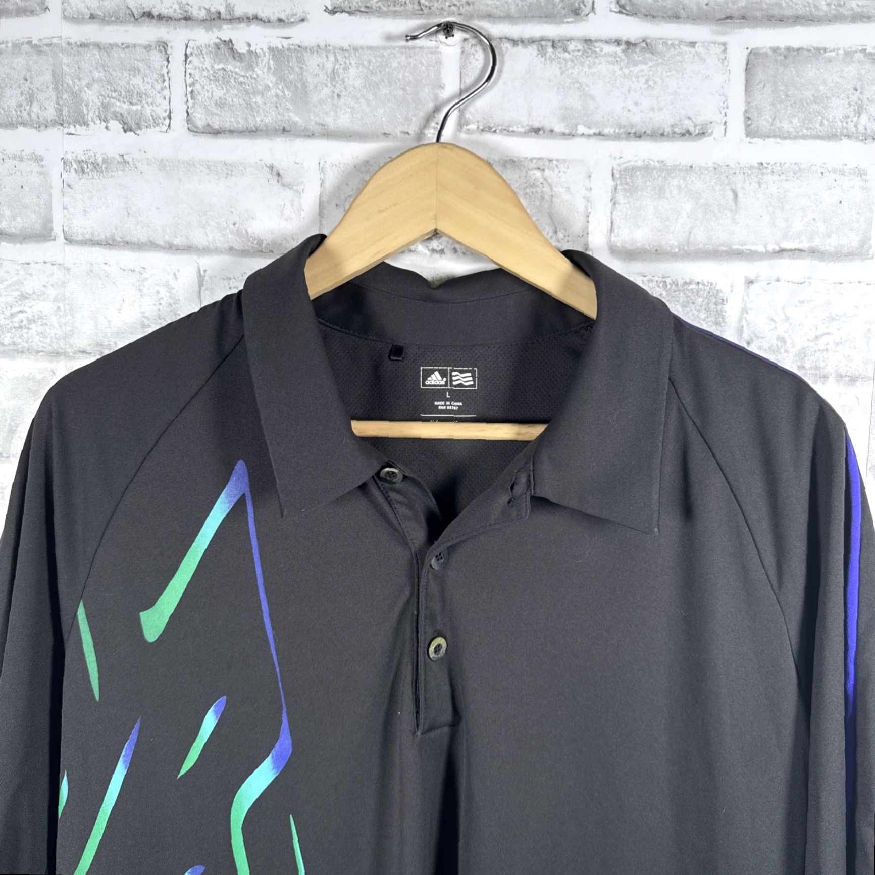 Adidas Adidas Golf Black Polo Shirt Mens Size L Size US L / EU 52-54 / 3 - 2 Thumbnail