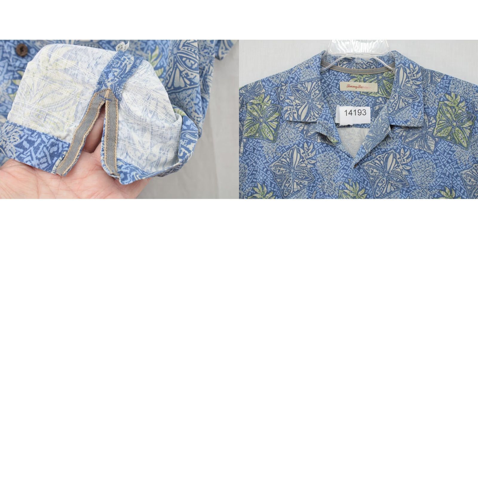 Tommy Bahama Tommy Bahama Shirt Mens L Blue Silk Floral Hawaiian Aloha Camp Collar Travel Shirt Size US L / EU 52-54 / 3 - 8 Thumbnail