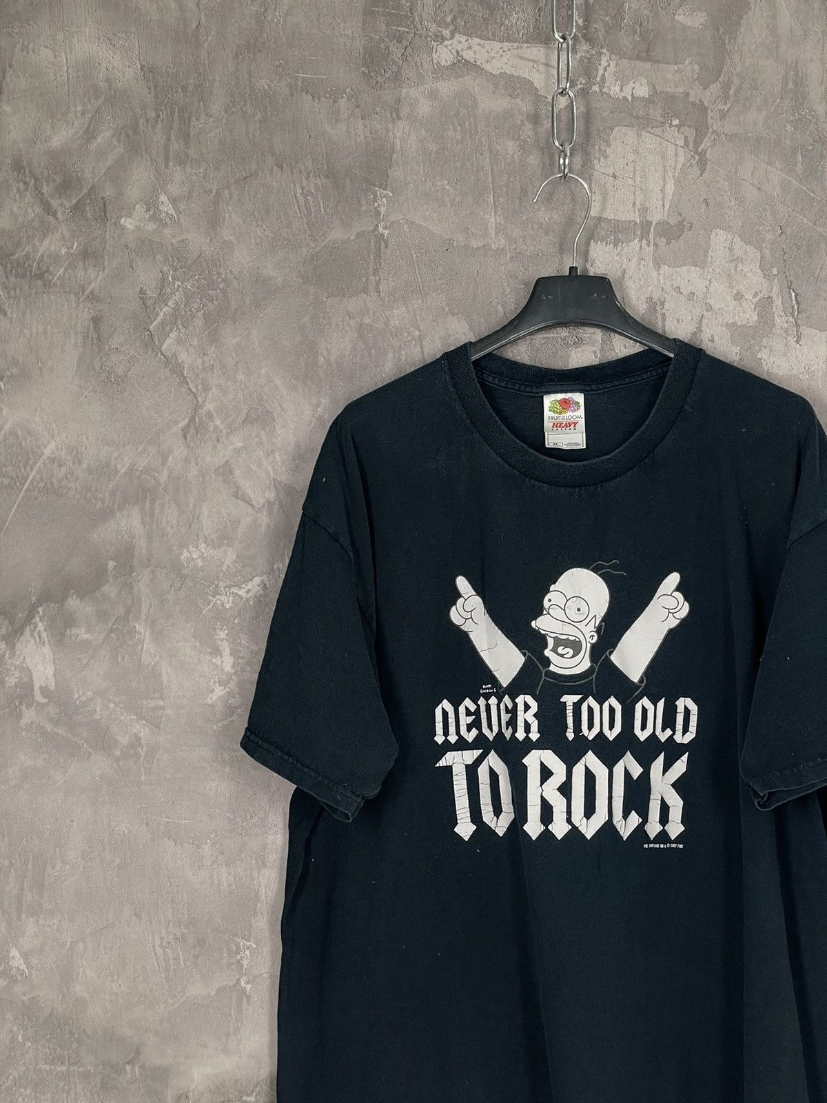 The Simpsons × Vintage Vintage Homer Simpson Never Too Old To Rock faded t shirt Size US XL / EU 56 / 4 - 3 Thumbnail
