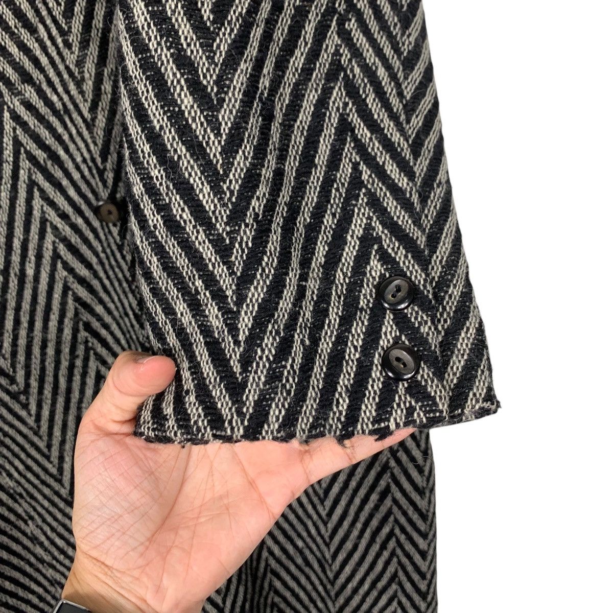 Renoma Vintage 90s RENOMA Herringbone Long Coat Oversized 2455-C110 Size US M / EU 48-50 / 2 - 13 Thumbnail