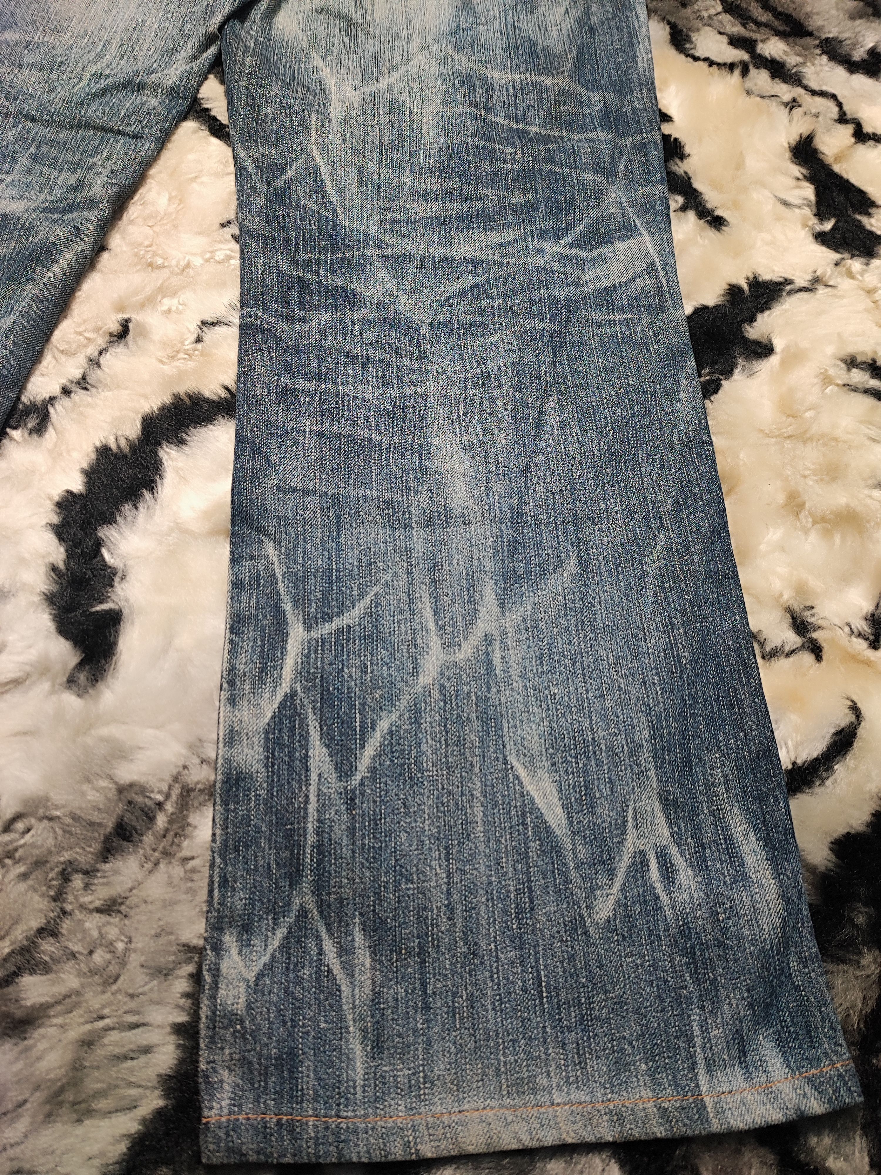 Edwin VINTAGE EDWIN 503 BLUE TRIP DISTRESSED JEANS VERY RARE Size US 33 - 14 Thumbnail