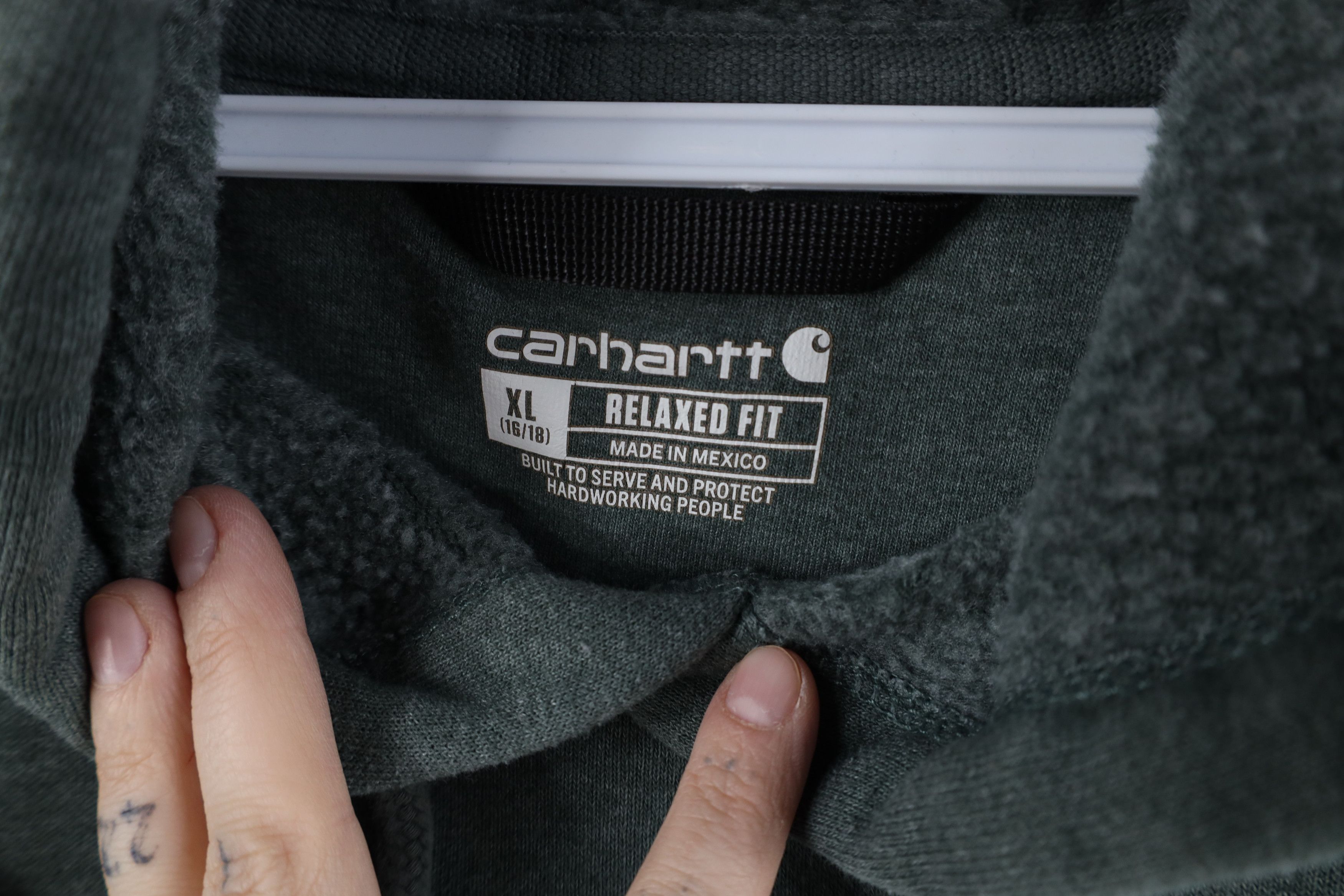 Carhartt × Vintage Vintage Y2K Carhartt Relaxed Fit Script Spell Out Hoodie Size XL / US 12-14 / IT 48-50 - 9 Thumbnail