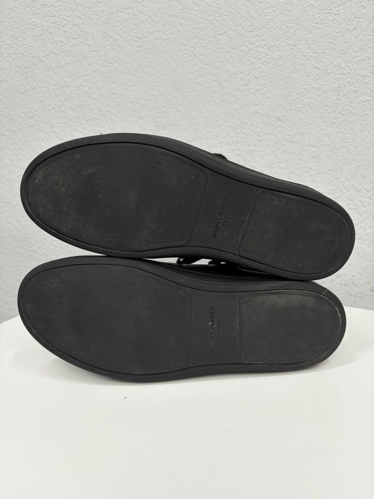 Saint Laurent Paris Saint Laurent Paris Black Leather Sneakers Low Top Shoes Size US 9.5 / EU 42-43 - 21 Thumbnail