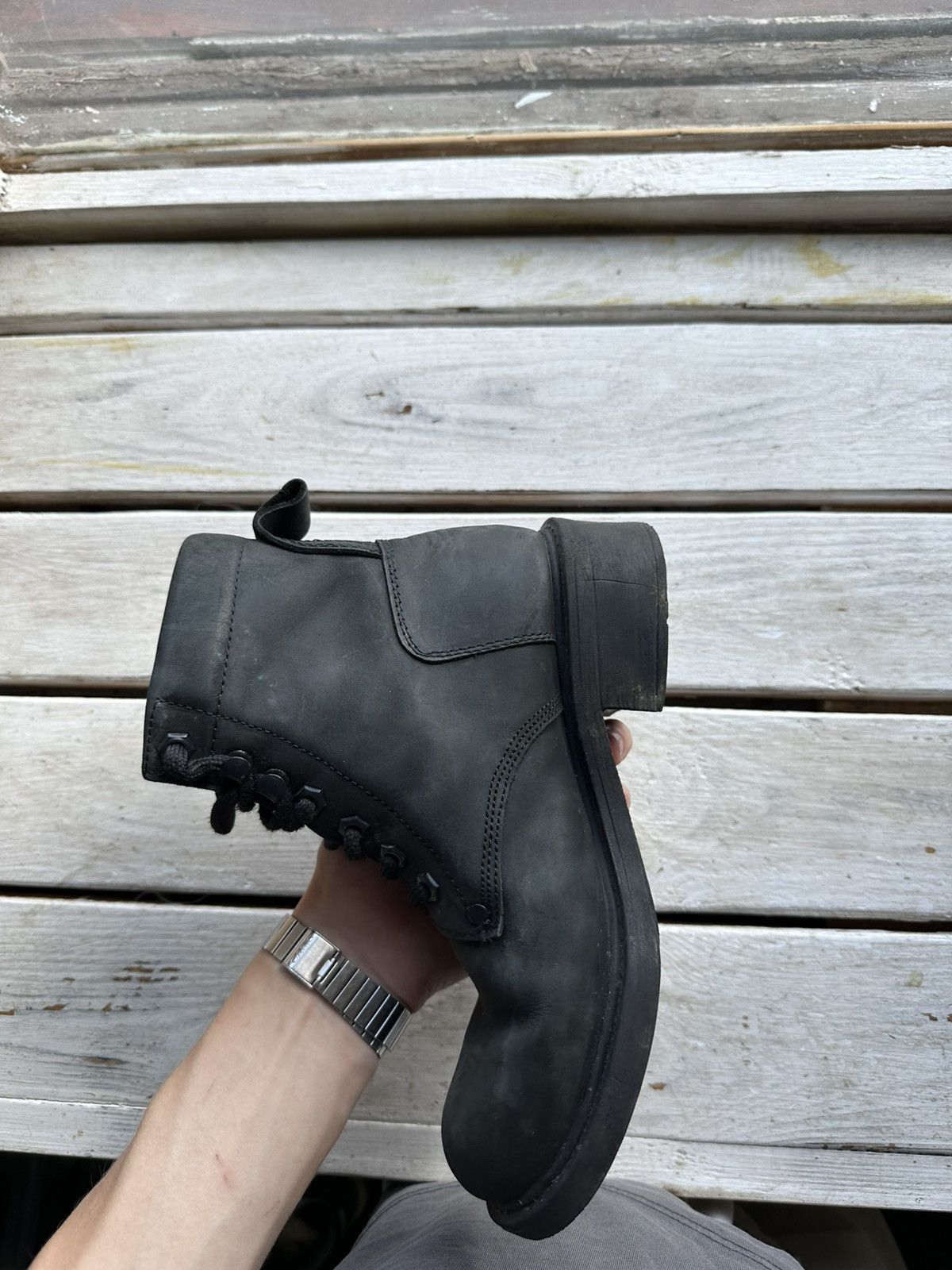 Harley Davidson 🚨RARE HARLEY DAVIDSON BLACK BOOTS METAL WITH LOGO IF6WAS9 Size US 6 / IT 36 - 4 Thumbnail