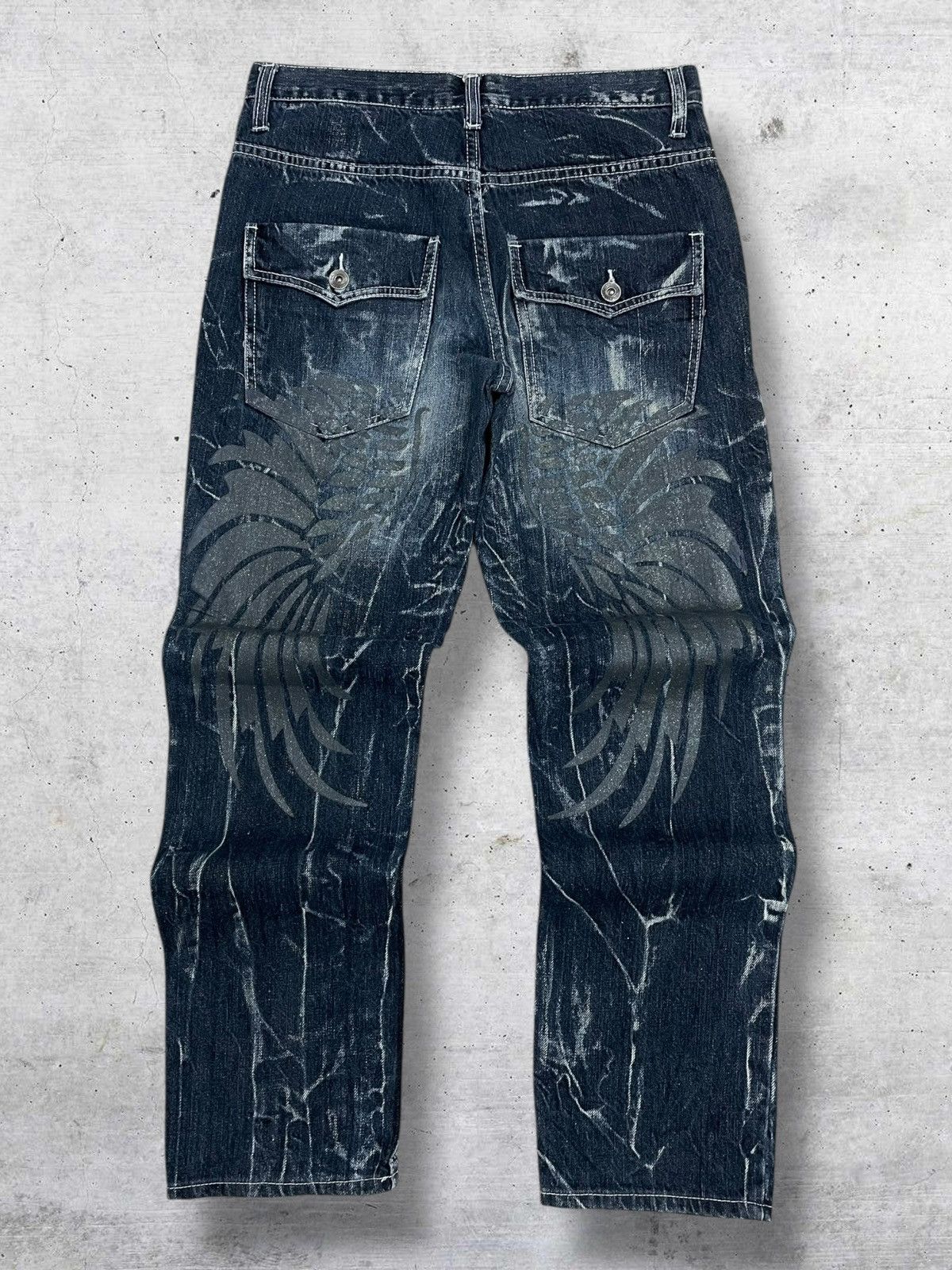Hysteric Glamour 90S TRIBAL STORM NYLAUS WING DAICOCK PUNK DISTRESSED DENIM Size US 28 / EU 44 - 1 Thumbnail