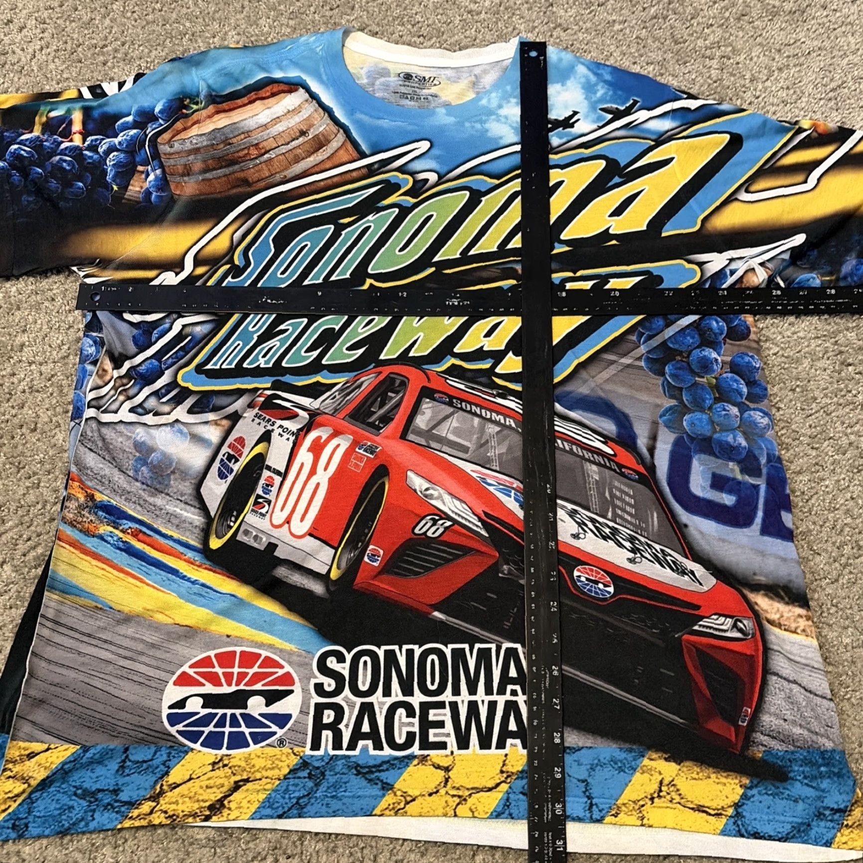 NASCAR NASCAR T-Shirt 2XL Men California All Over Print Sonoma Speedway Racing 2018 Multicolor Size US XXL / EU 58 / 5 - 4 Thumbnail