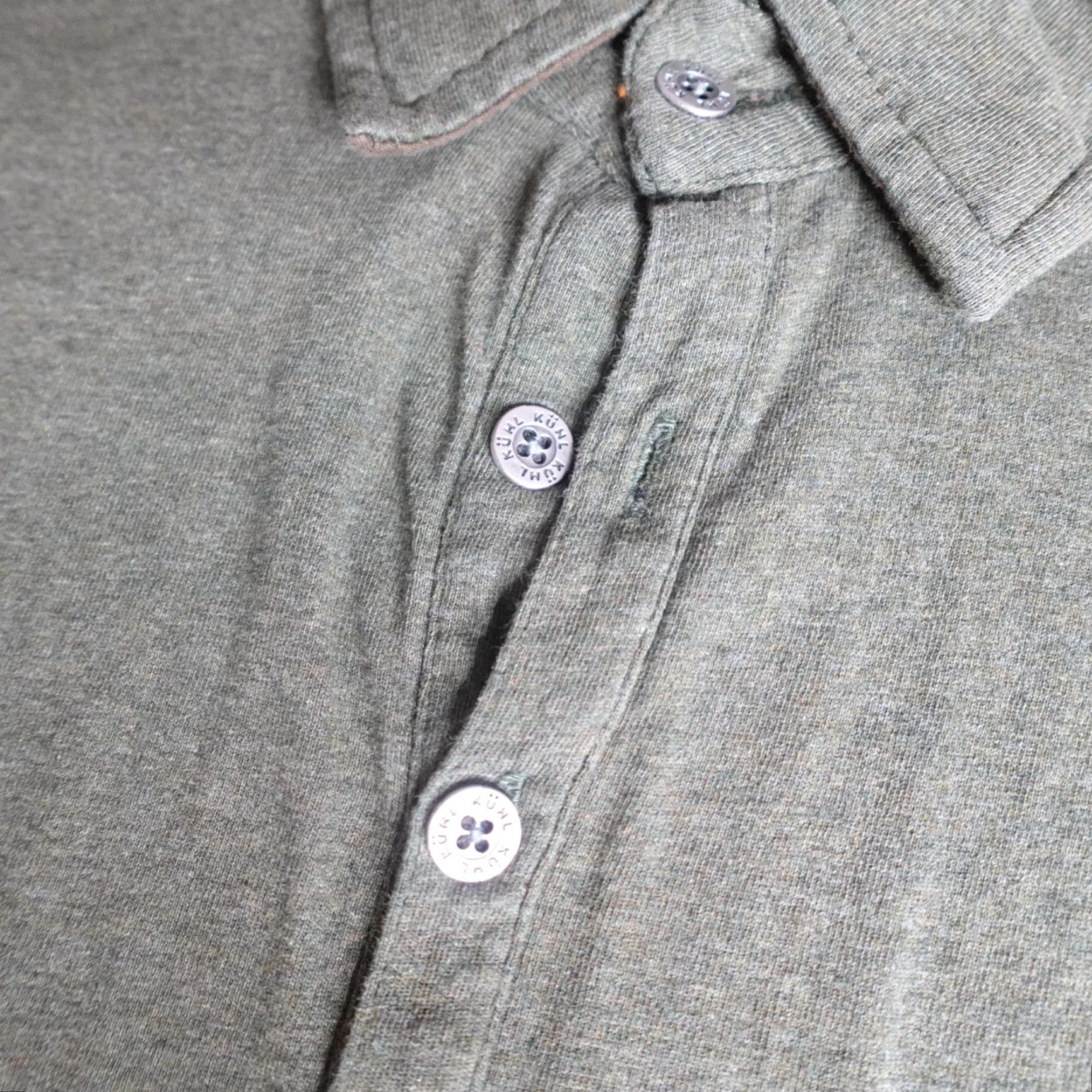 Vintage Kuhl Polo Shirt Medium Green Olive Wildfibre Organic Cotton Long Sleeve Shirt Mens M Green Polo Size US M / EU 48-50 / 2 - 2 Thumbnail