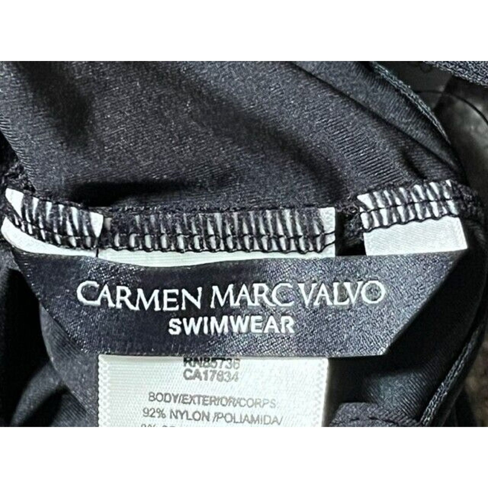 Other Carmen Marc Valvo Tankini Top Womens S Drape Buckle Black Size S / US 4 / IT 40 - 6 Thumbnail