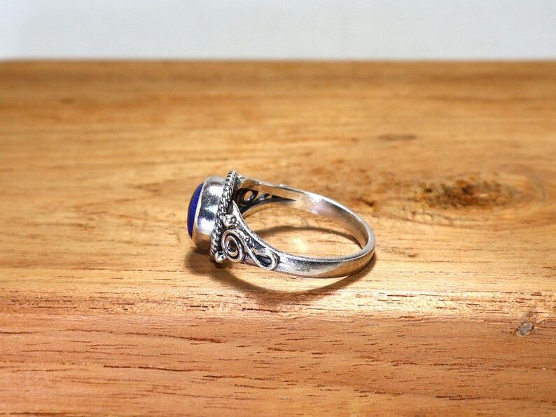 Handmade Blue Lapis Lazuli Ring, Handmade 925 Sterling Silver Jewelry Size ONE SIZE - 6 Thumbnail