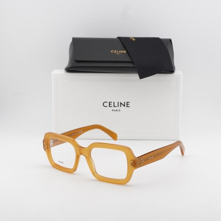 Celine Celine CL50147I 045 Eyeglasses Shiny Brown 51mm Square Frame Size ONE SIZE - 9 Thumbnail