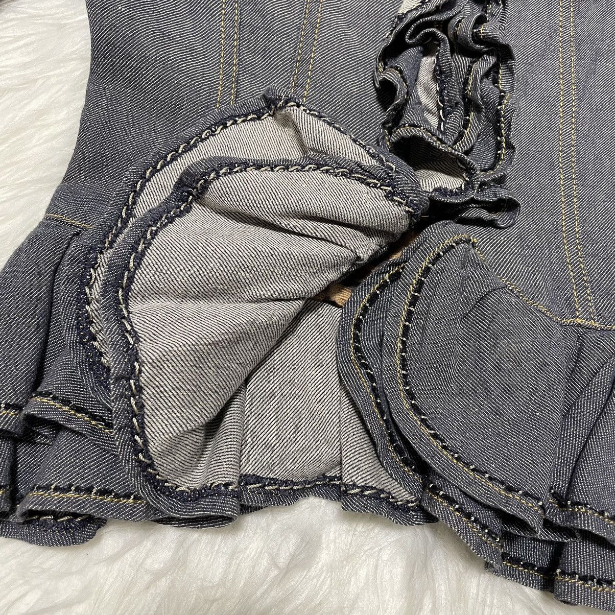 Dolce & Gabbana Dolce&Gabbana Ruffle Design Zip-up Denim Jacket 38 Blue Gray Size XS / US 0-2 / IT 36-38 - 10 Thumbnail